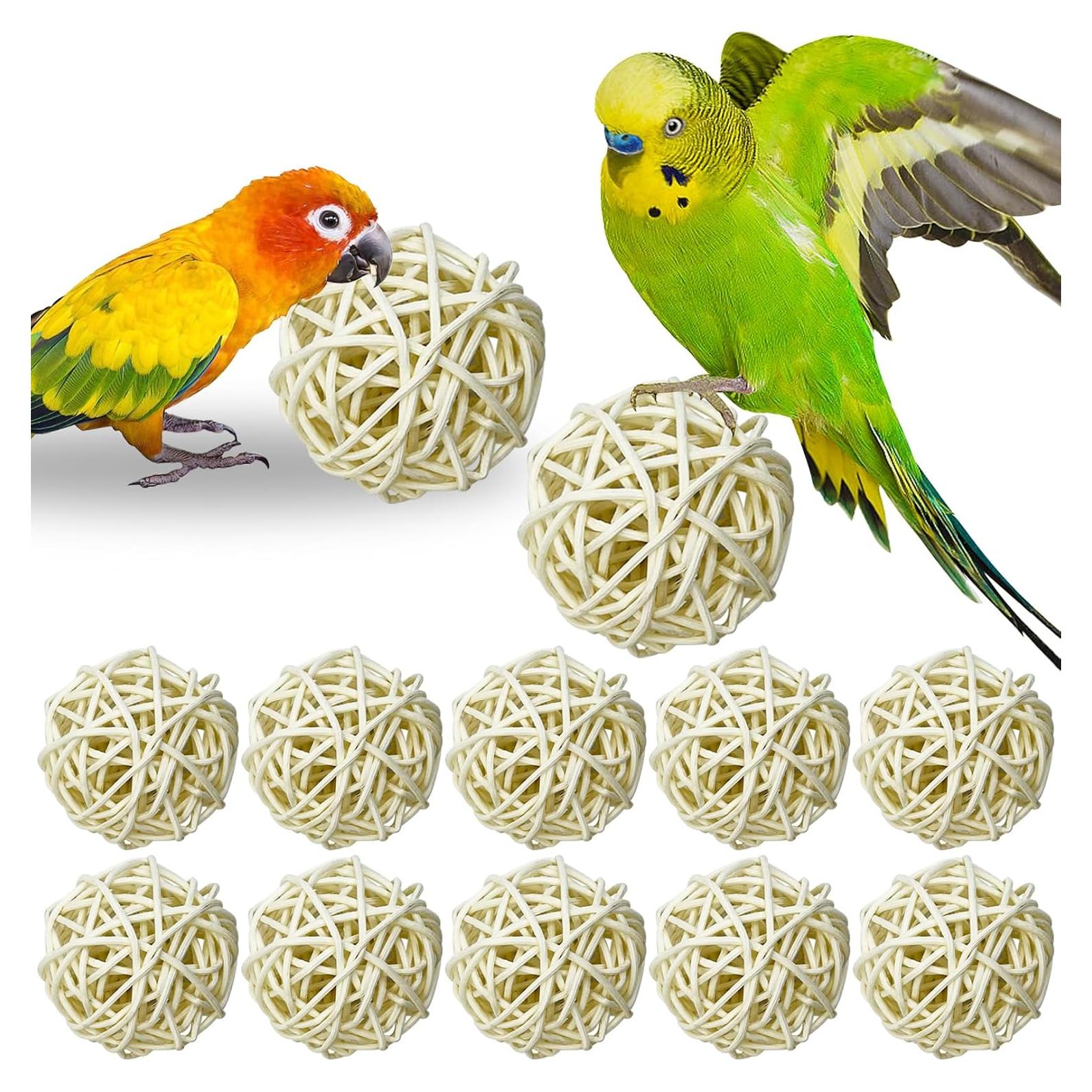 Juguetes de Forrajeo para Aves Tfwadmx - 10 Bolas de Mimbre 5 cm