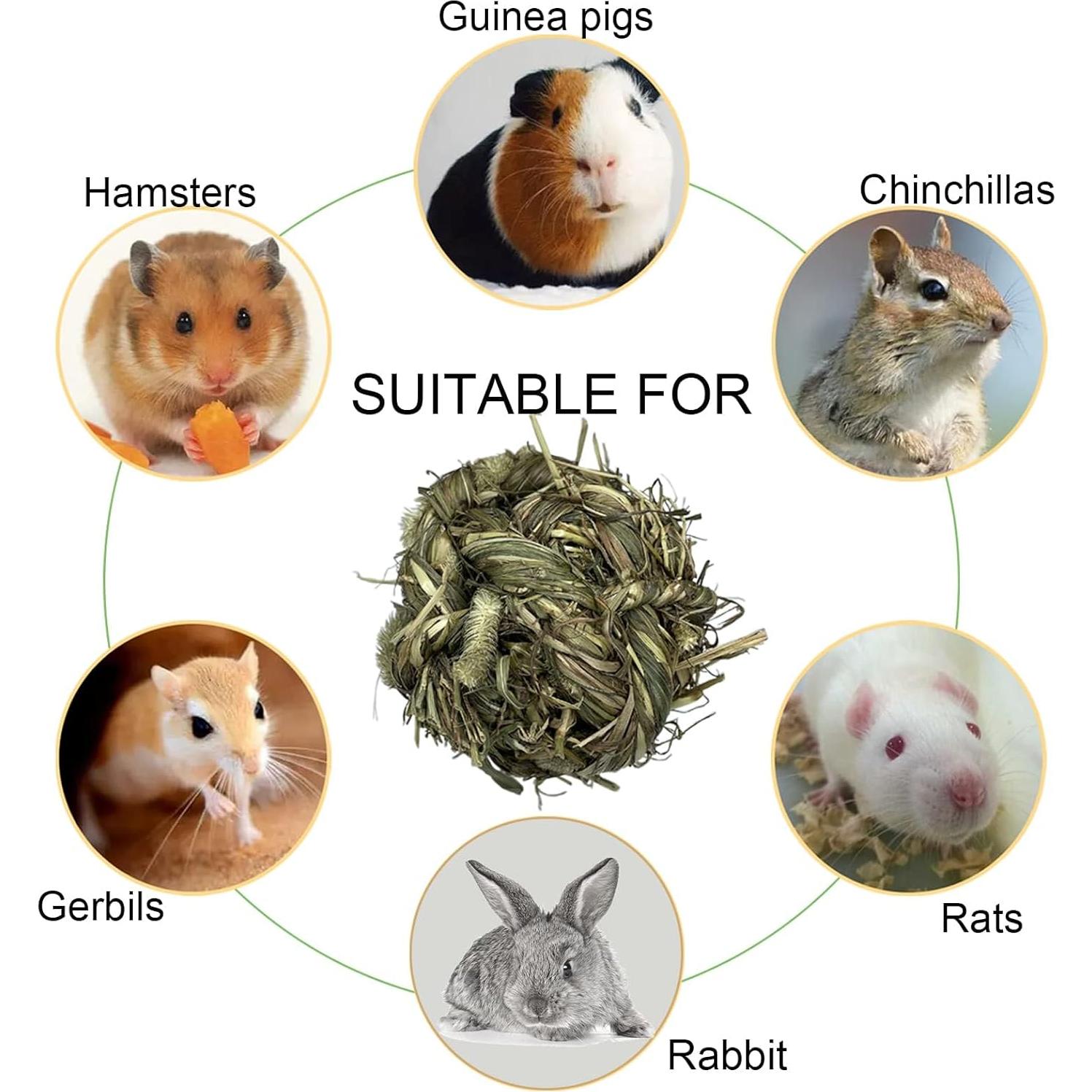 Bola de Hierba Timothy Tfwadmx para Conejos y Mascotas Pequeñas