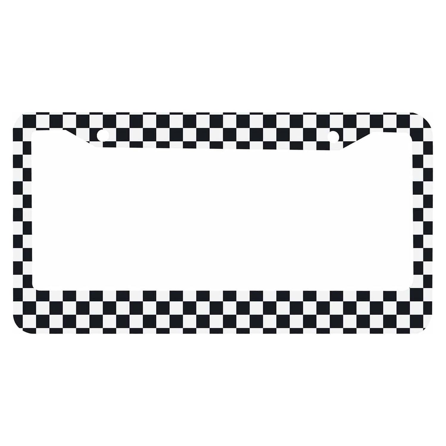 Marco de Placa de Licencia Nicokee Aluminio Cuadrícula Negra 31.3x16 cm