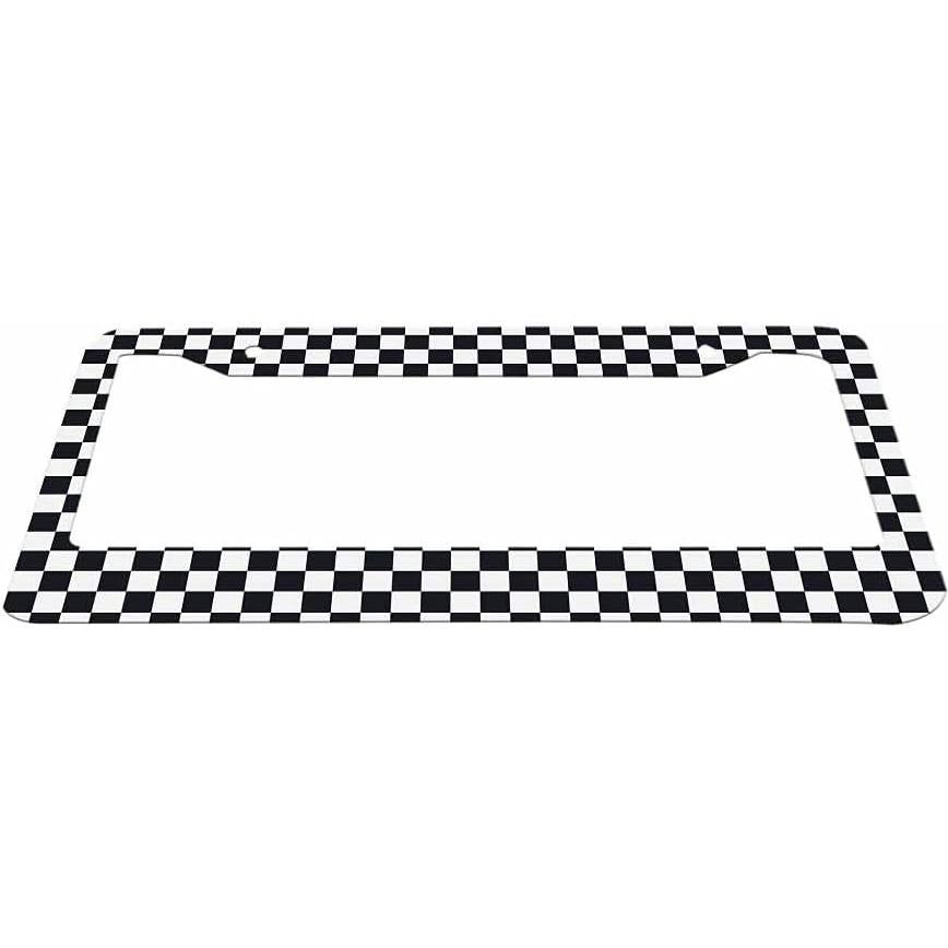 Marco de Placa de Licencia Nicokee Aluminio Cuadrícula Negra 31.3x16 cm