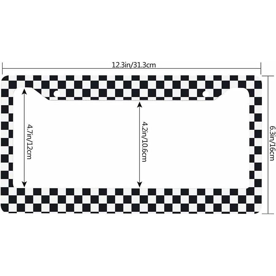 Marco de Placa de Licencia Nicokee Aluminio Cuadrícula Negra 31.3x16 cm