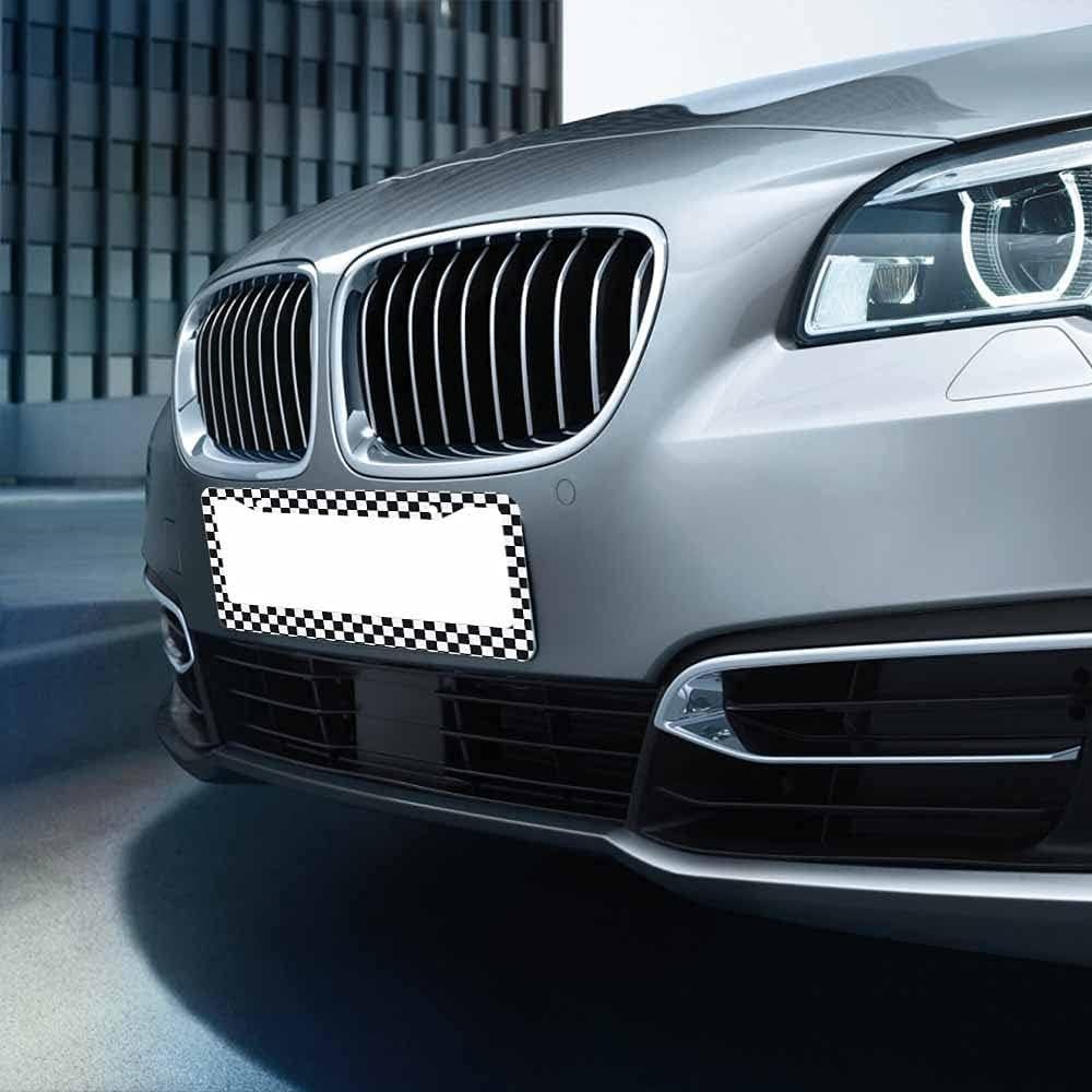 Marco de Placa de Licencia Nicokee Aluminio Cuadrícula Negra 31.3x16 cm