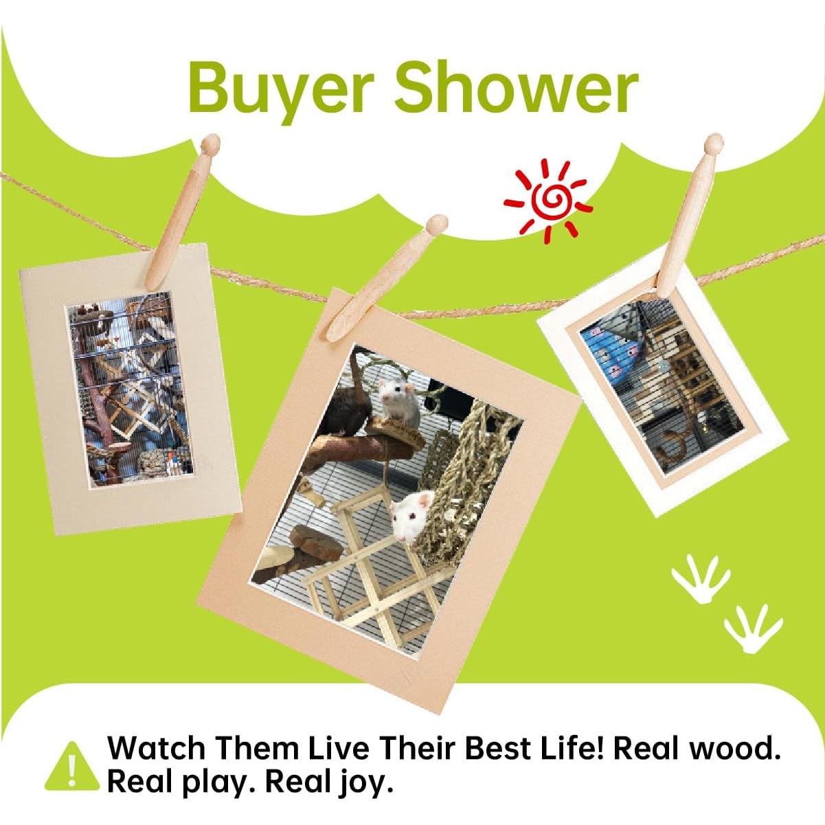 Juguete de Escalada de Madera QYILUARE Mediano para Ratas