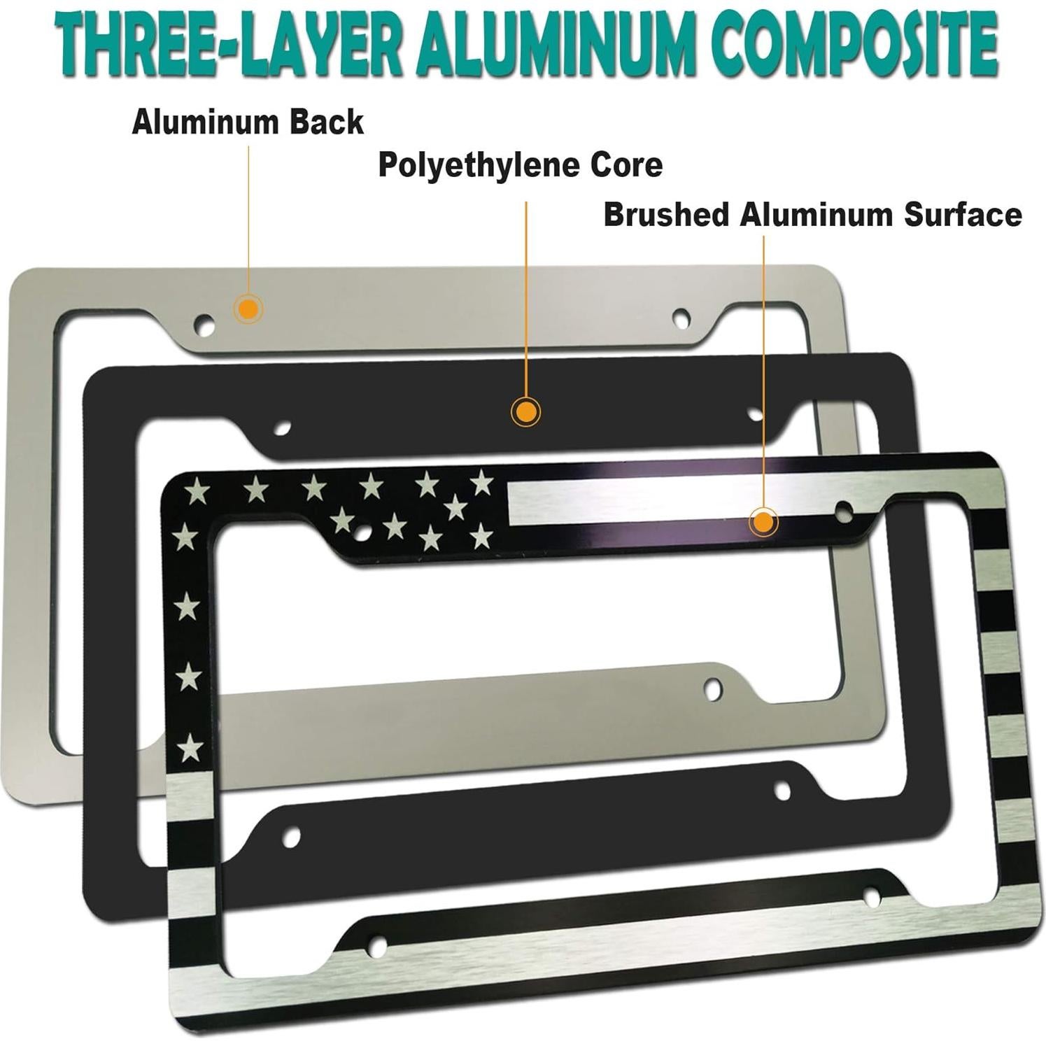 Marco de Placa de Licencia Patriótico Tuersan con Bandera EE. UU.
