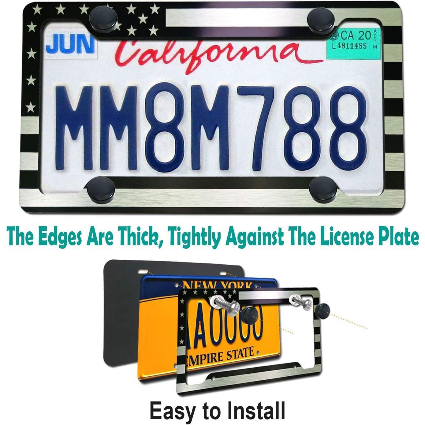 Marco de Placa de Licencia Patriótico Tuersan con Bandera EE. UU.