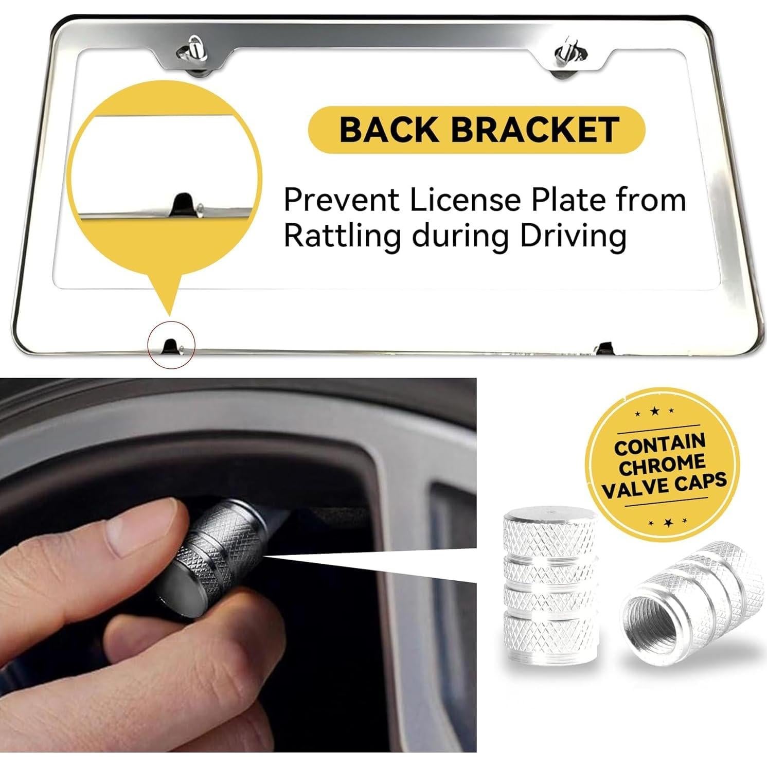 Marco de Placa de Licencia Acero Inoxidable FlamaX 2 Unidades