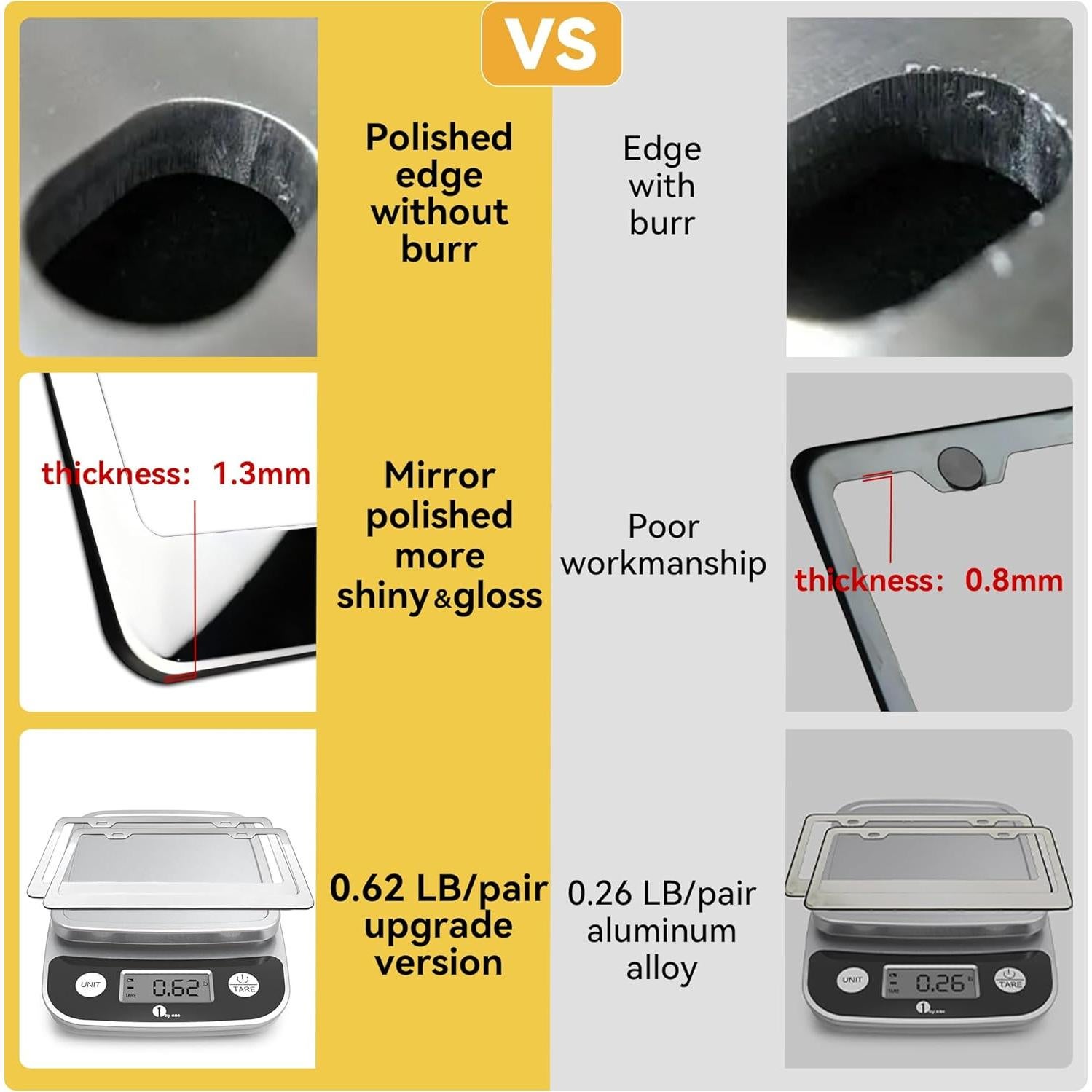 Marco de Placa de Licencia Acero Inoxidable FlamaX 2 Unidades