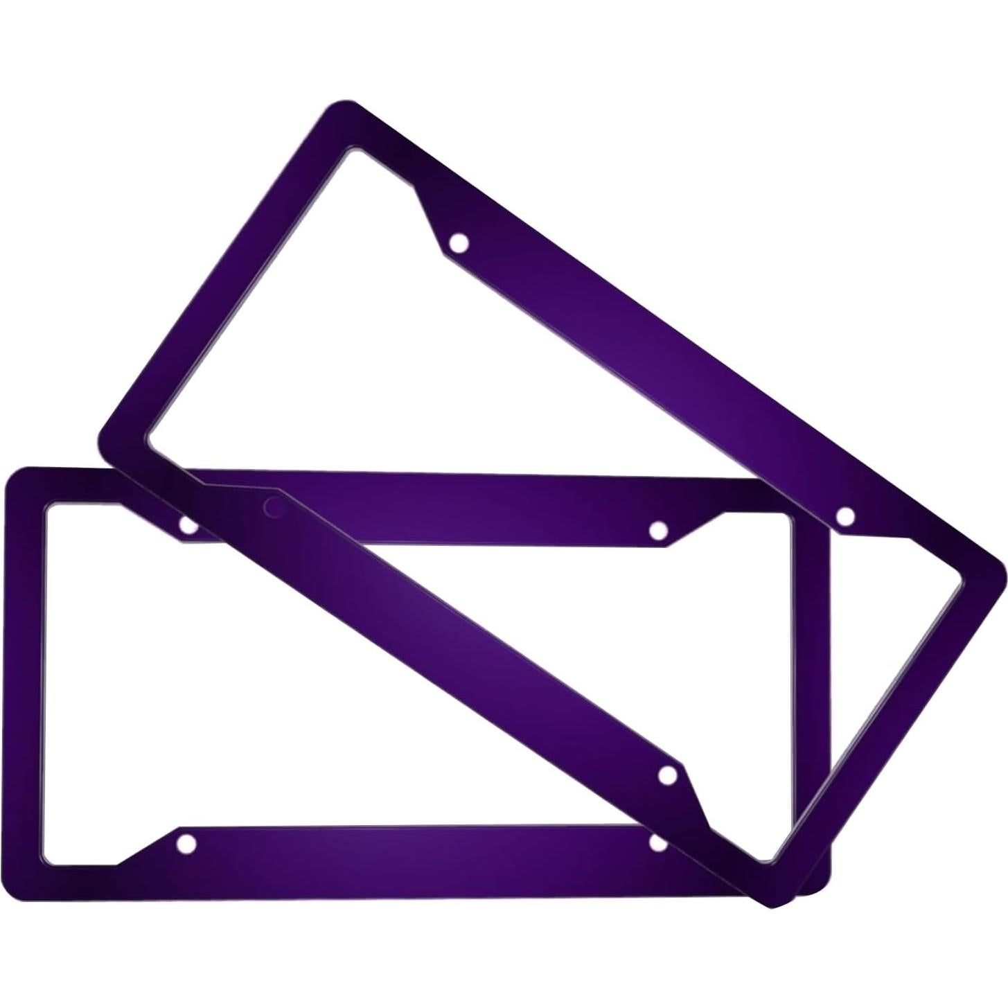 Marco de Placa de Licencia Morado Yobvec - 2 Paquetes Universal