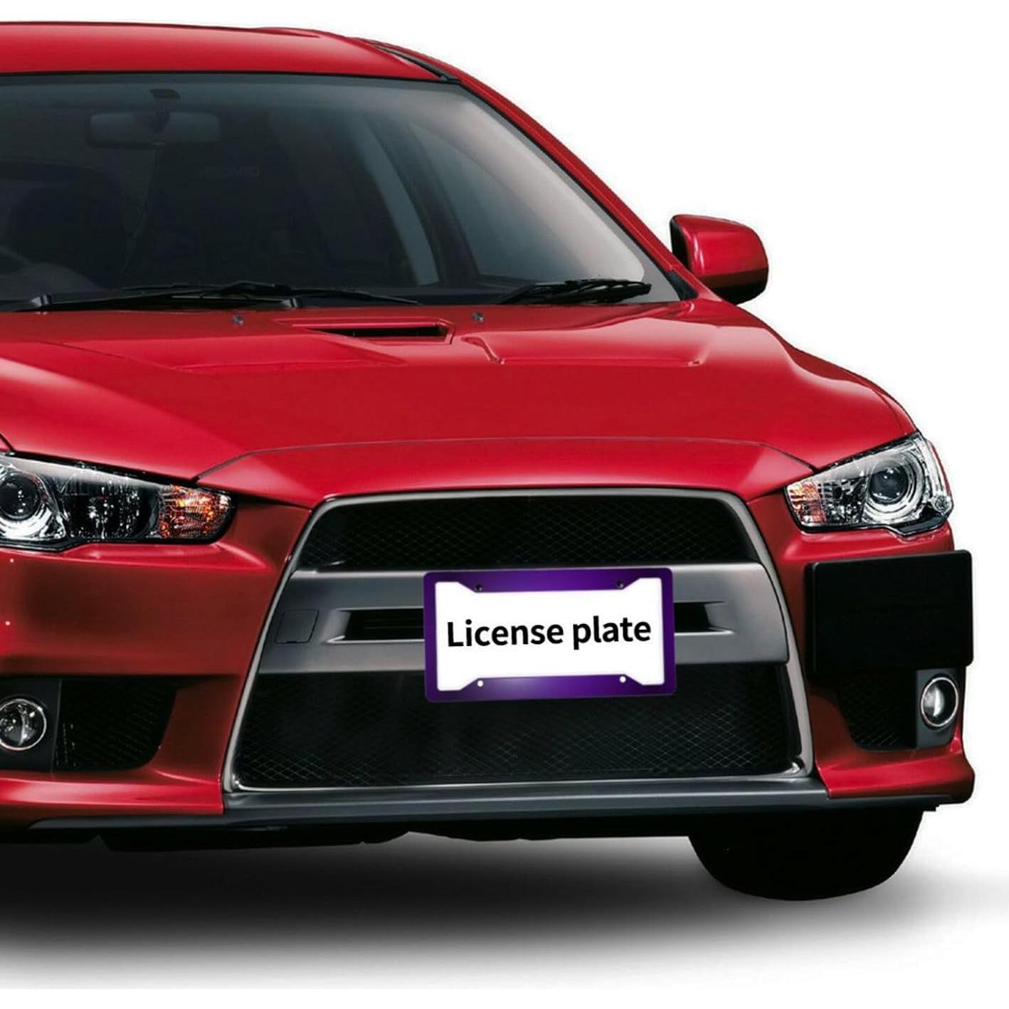 Marco de Placa de Licencia Morado Yobvec - 2 Paquetes Universal