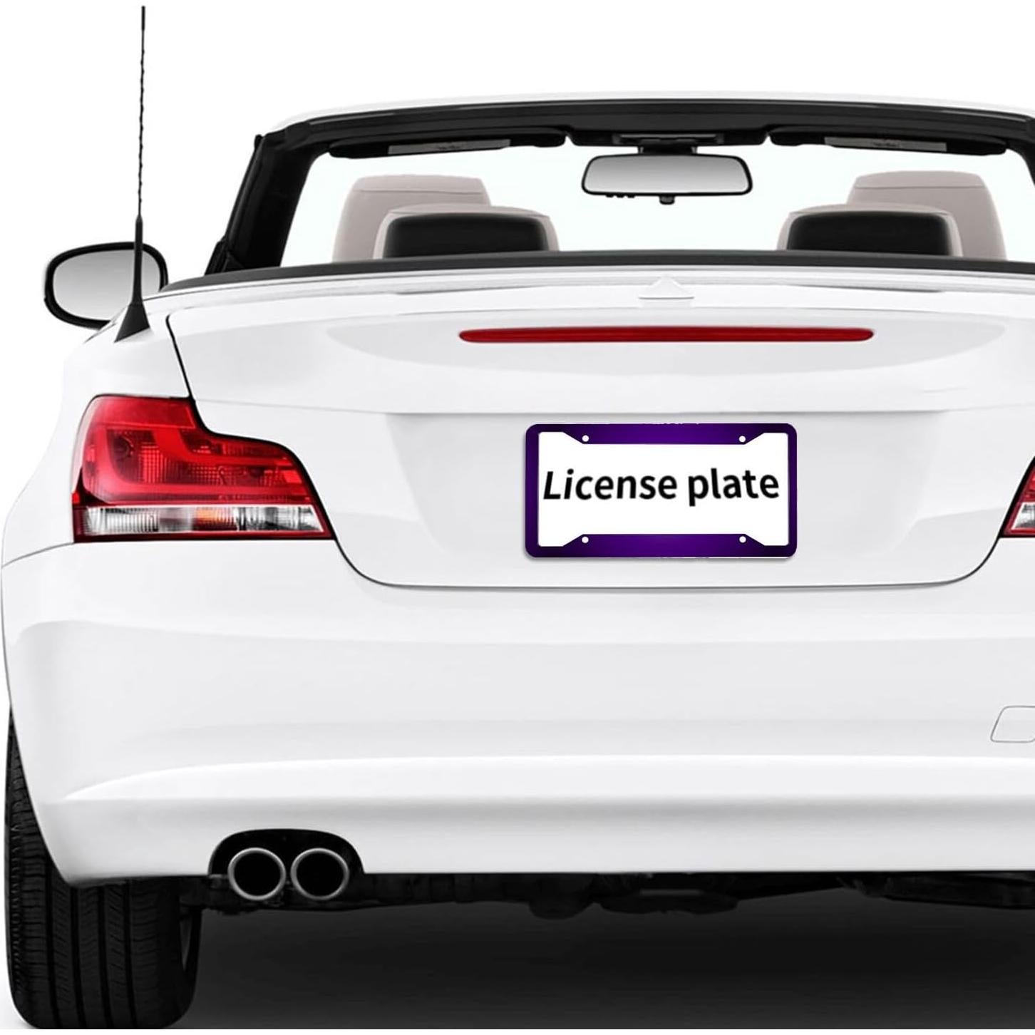 Marco de Placa de Licencia Morado Yobvec - 2 Paquetes Universal