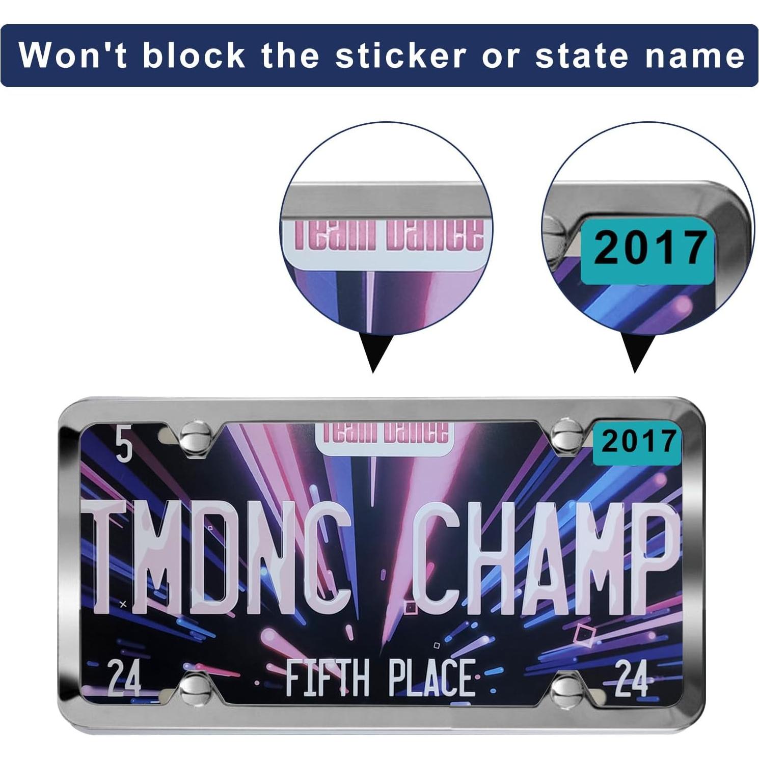 Marco de Placa de Licencia Acero Inoxidable Cromado 2 Pcs