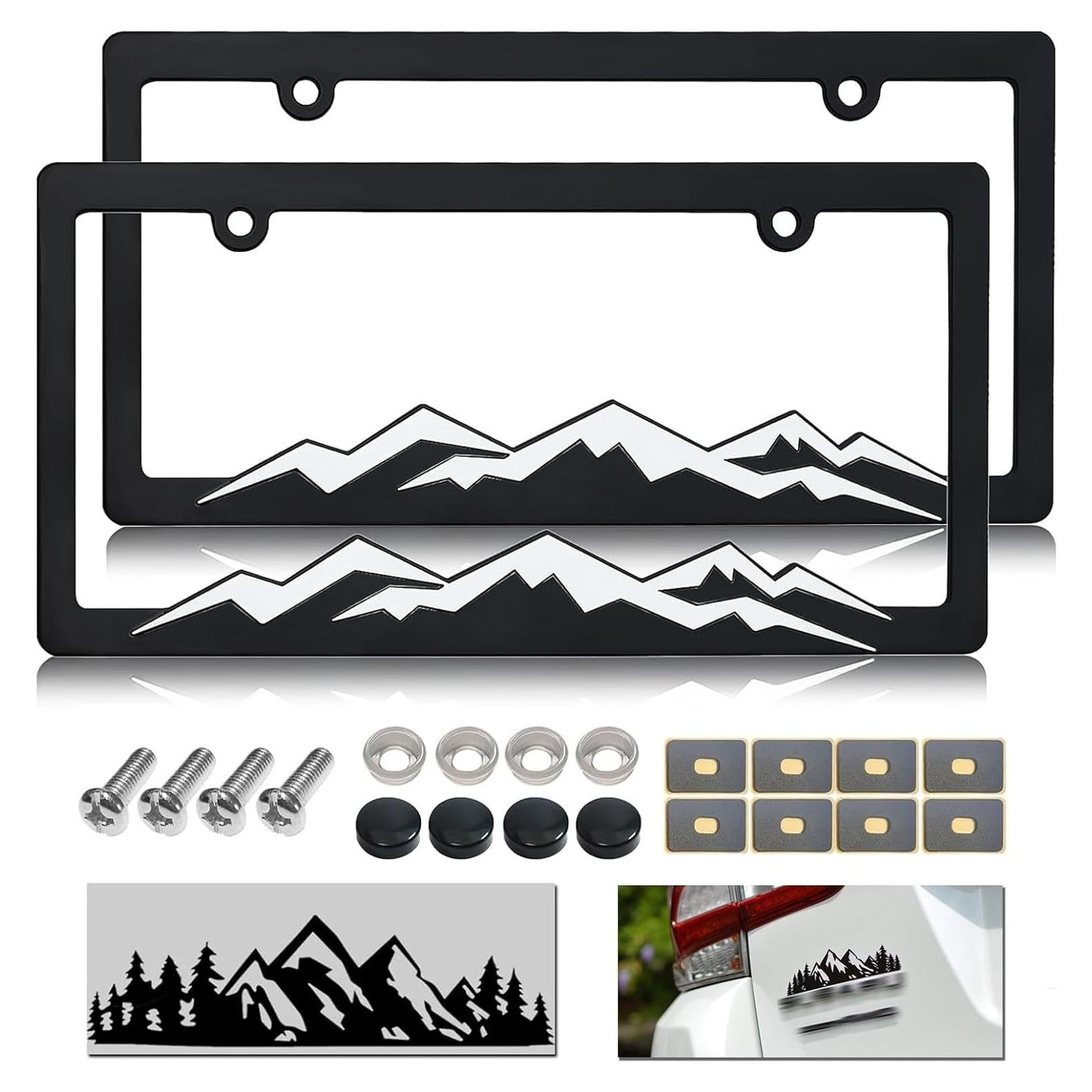 Marco de Placa de Licencia NJNYLLC Blanco Universal 30.5x15.2cm