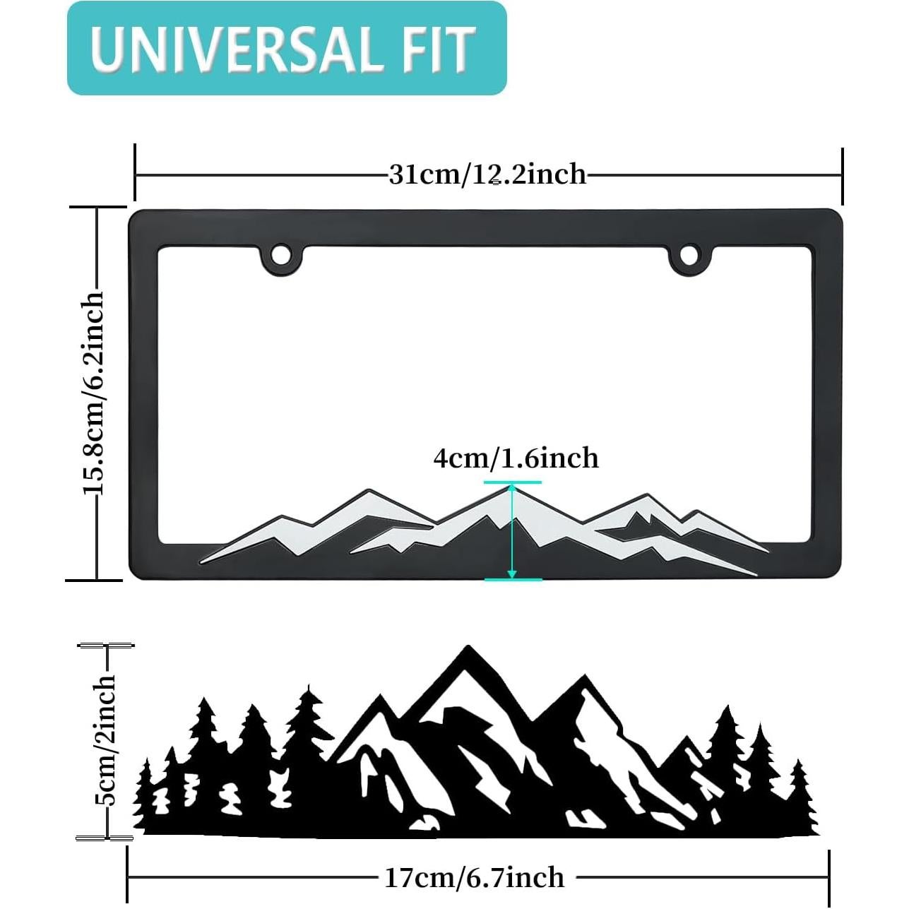 Marco de Placa de Licencia NJNYLLC Blanco Universal 30.5x15.2cm