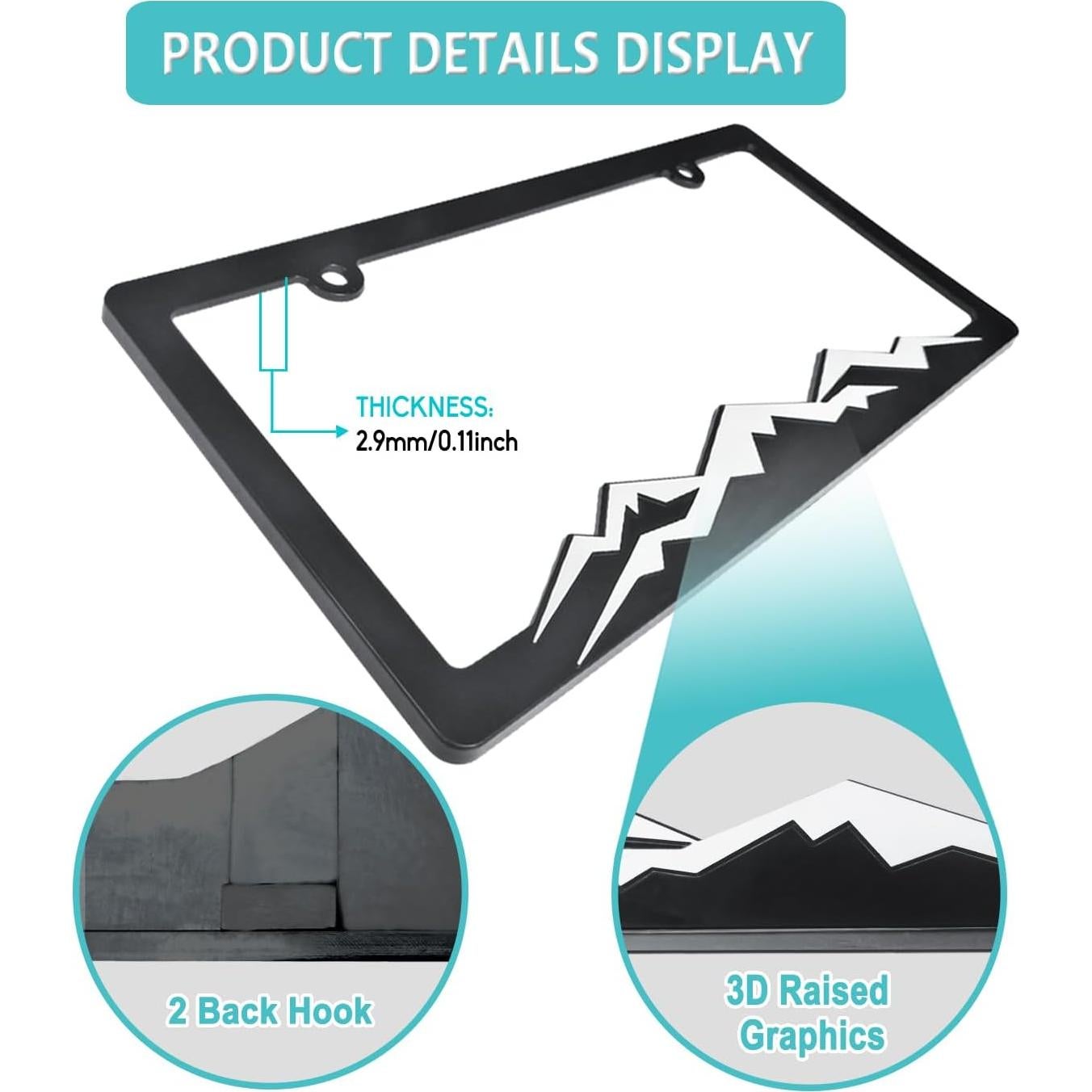 Marco de Placa de Licencia NJNYLLC Blanco Universal 30.5x15.2cm