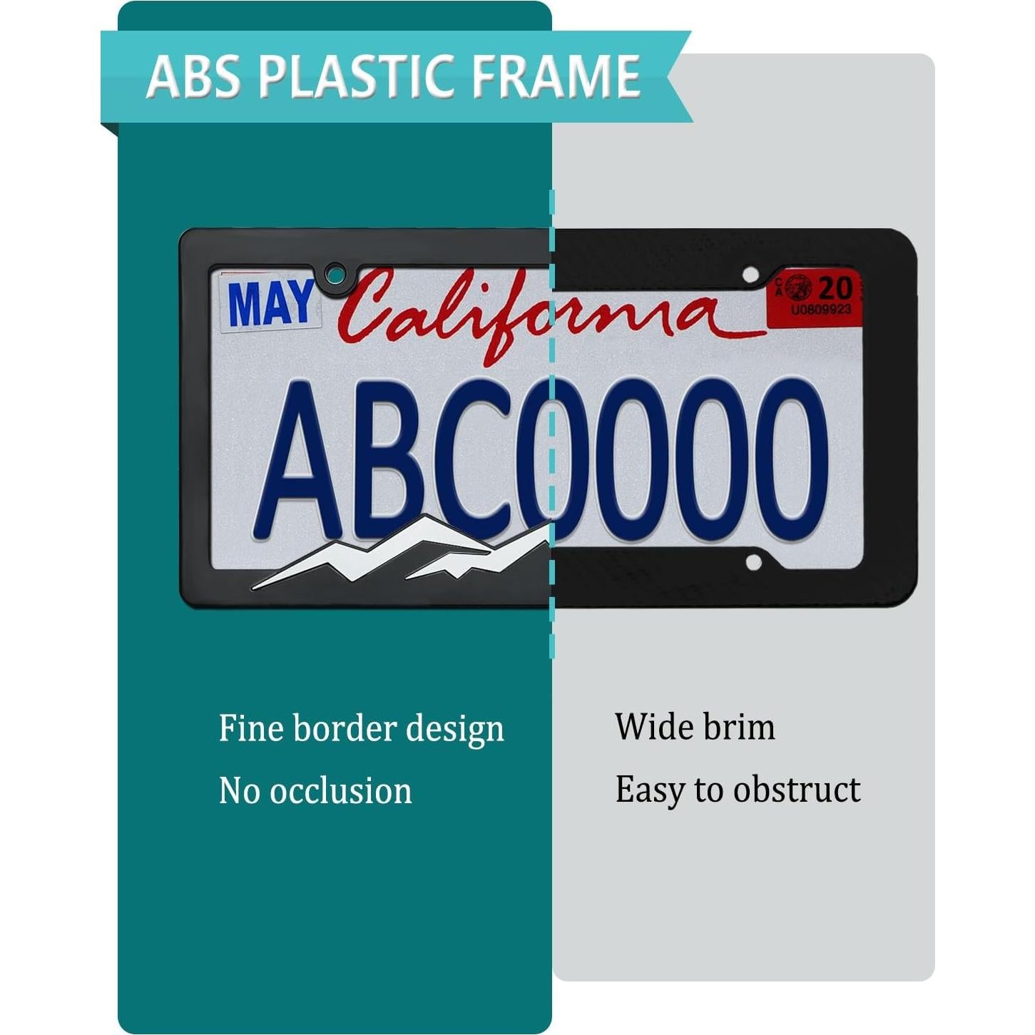 Marco de Placa de Licencia NJNYLLC Blanco Universal 30.5x15.2cm