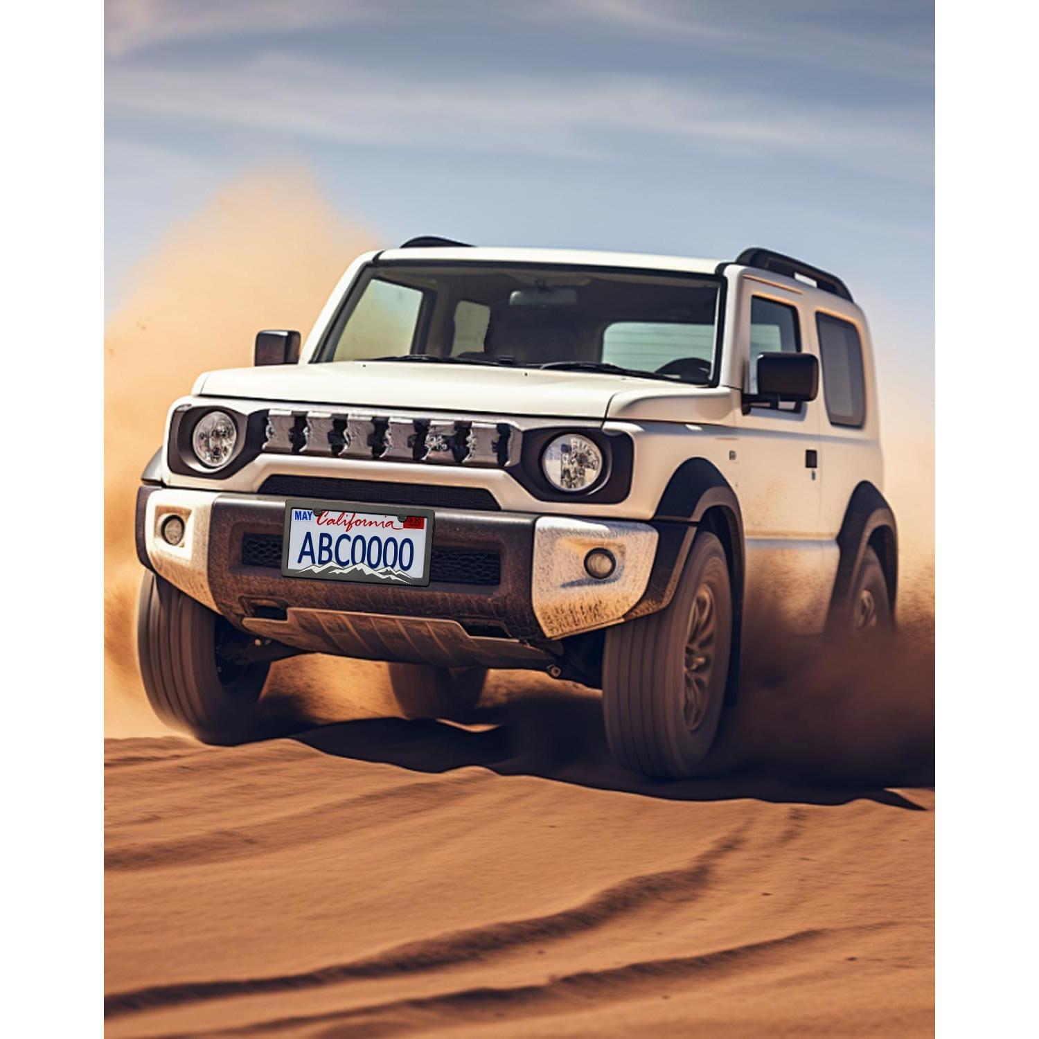 Marco de Placa de Licencia NJNYLLC Blanco Universal 30.5x15.2cm