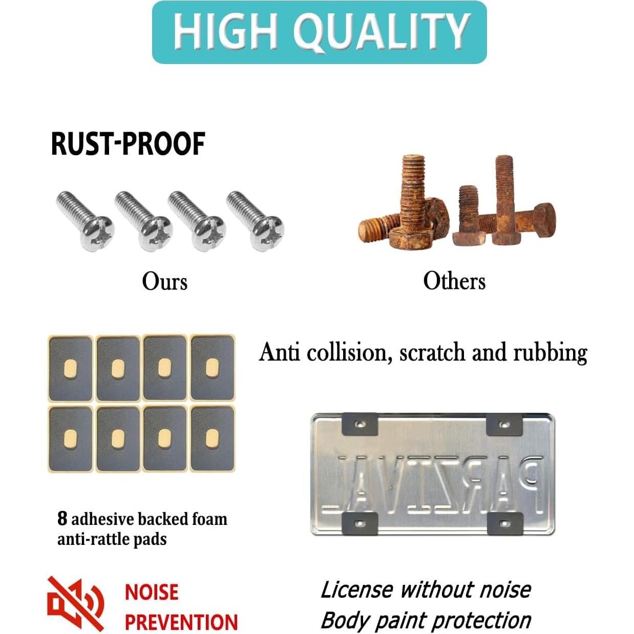 Marco de Placa de Licencia NJNYLLC Blanco Universal 30.5x15.2cm