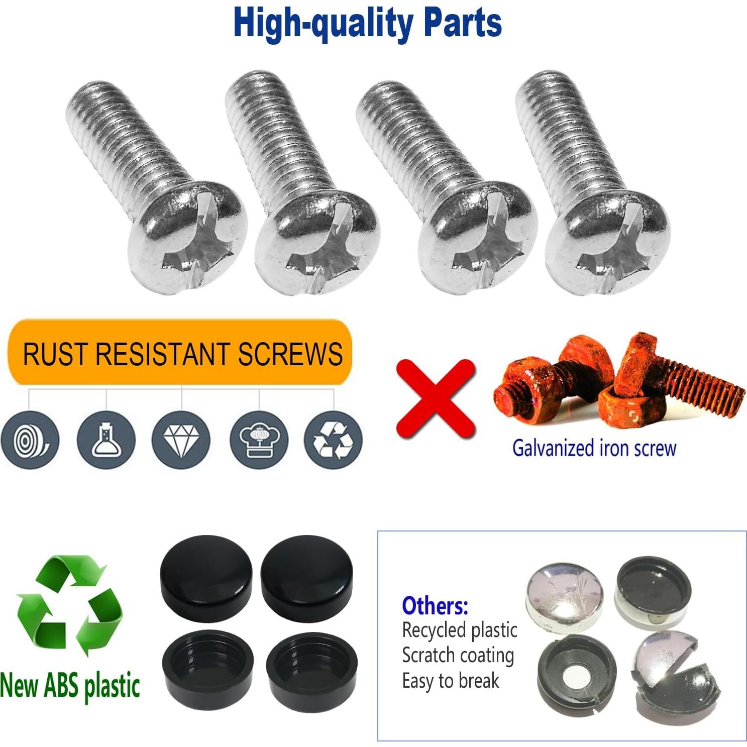 Marco de Placa de Licencia Silicona FBJTDQ Bandera EE. UU. 2 Pzas