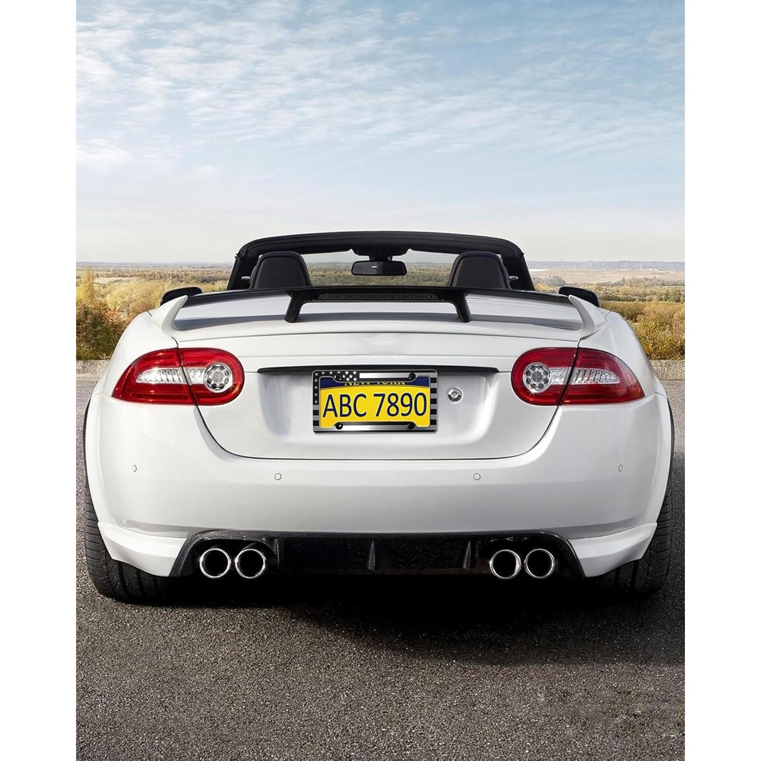 Marco de Placa de Licencia RCKJNJ con Bandera Americana - Paquete de 2