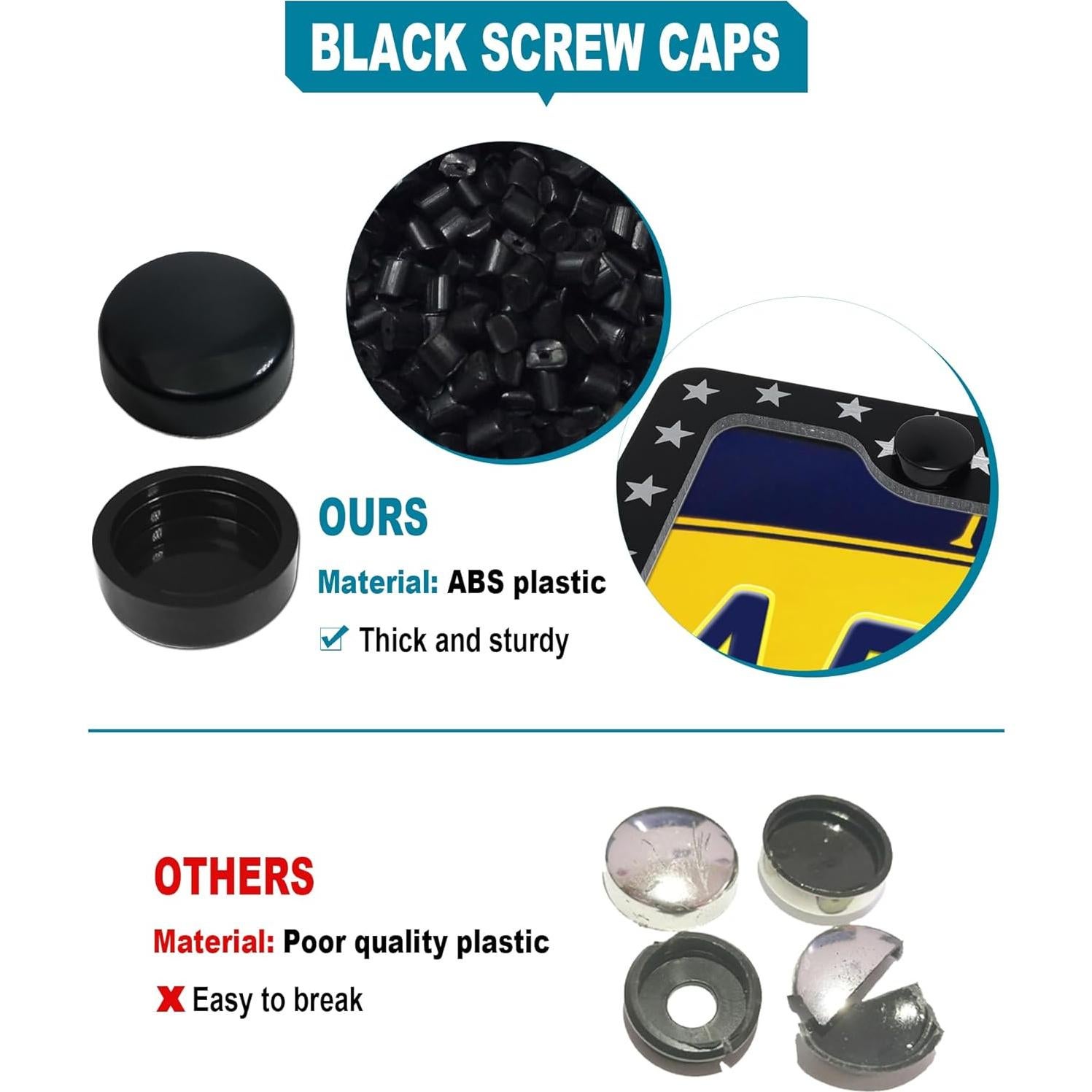 Marco de Placa de Licencia RCKJNJ con Bandera Americana - Paquete de 2