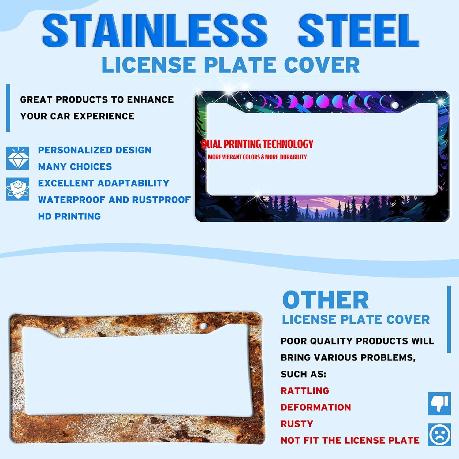 Marco de Placa de Licencia TINALUIN Acero Inoxidable 16x30.9cm