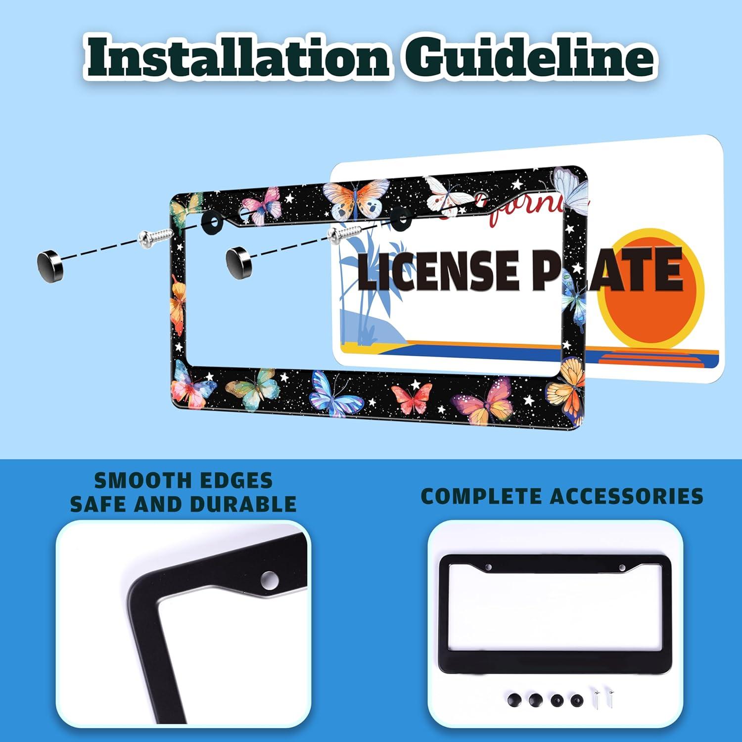 Marco de Placa de Licencia TINALUIN Acero Inoxidable 16x30.9cm