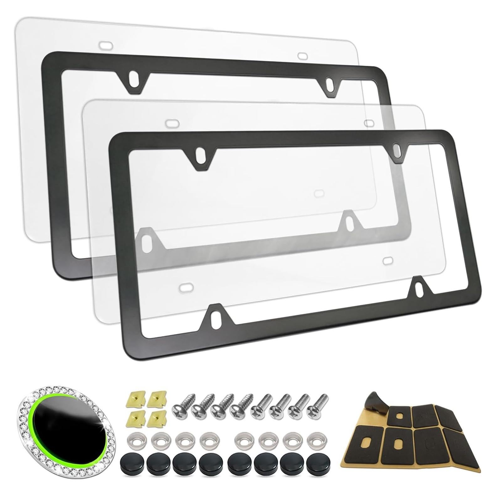 Cubierta de Placa de Licencia RCKJNJ Transparente y Marco Negro