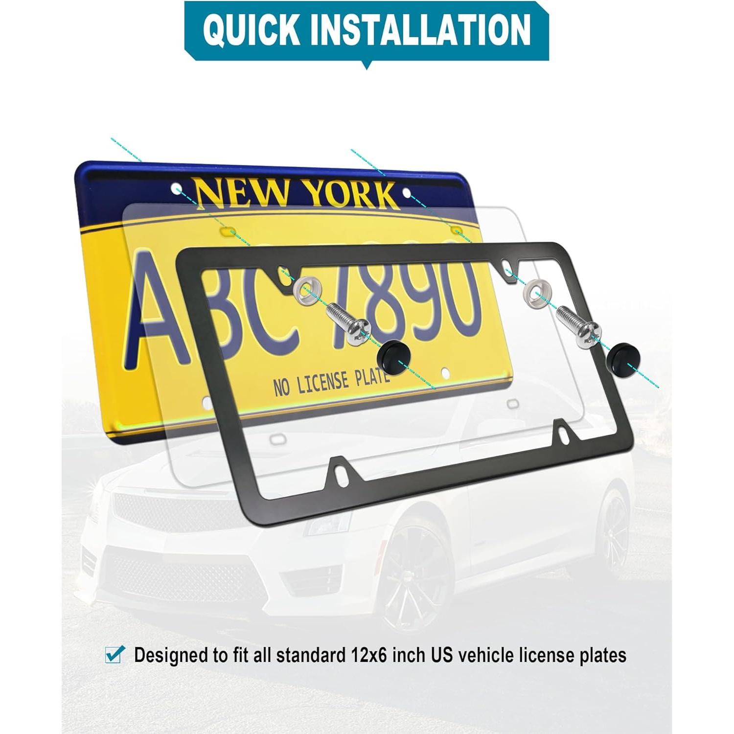 Cubierta de Placa de Licencia RCKJNJ Transparente y Marco Negro