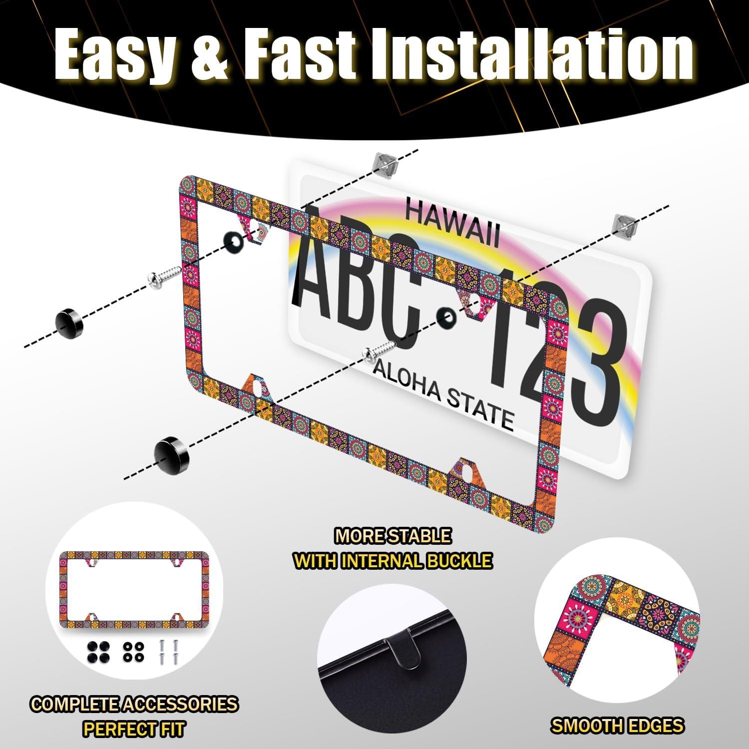 Marco de Placa de Licencia MUAWUOIK Acero Inoxidable 31.2x16cm