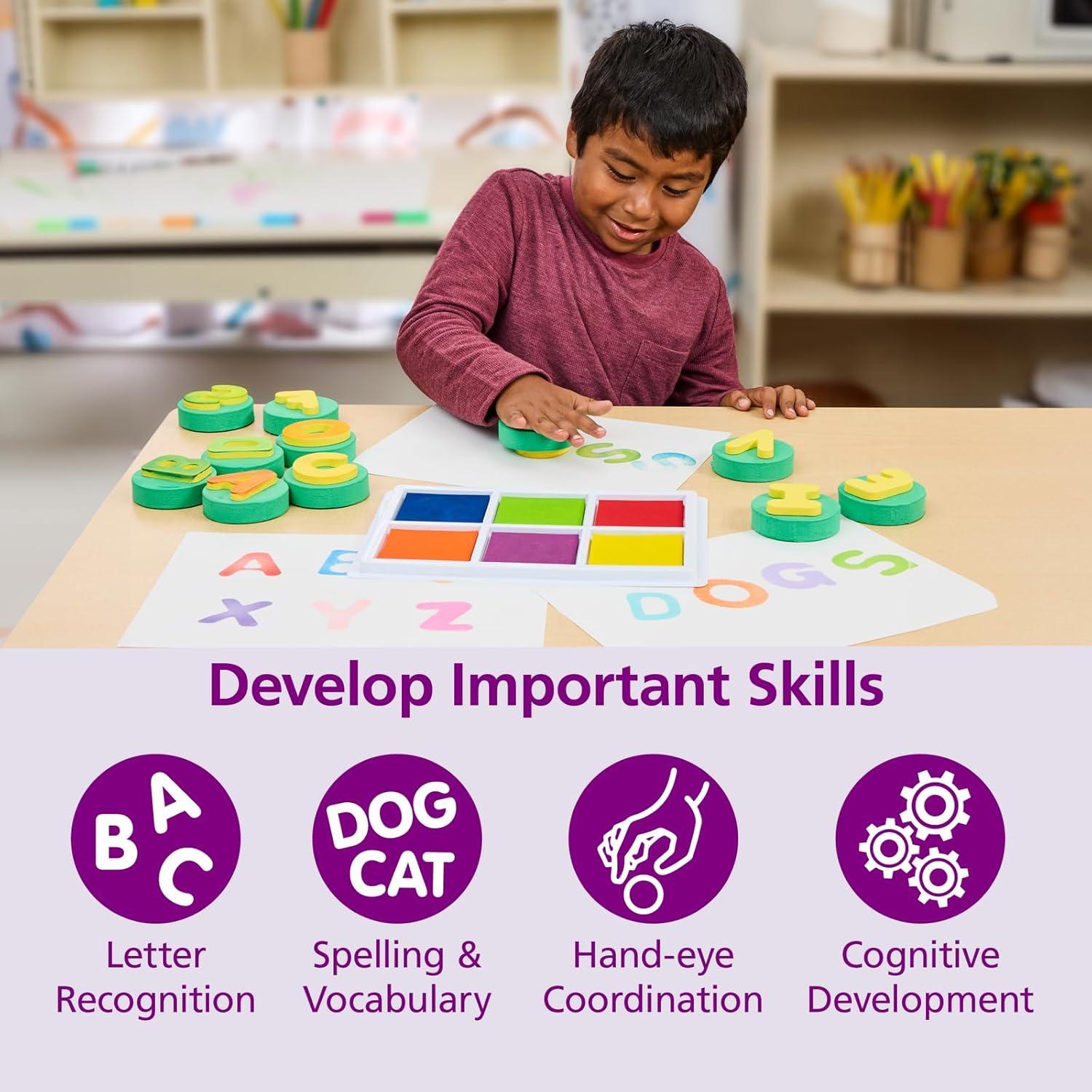 Set de 26 Sellos de Alfabeto en Mayúsculas Coloraciones