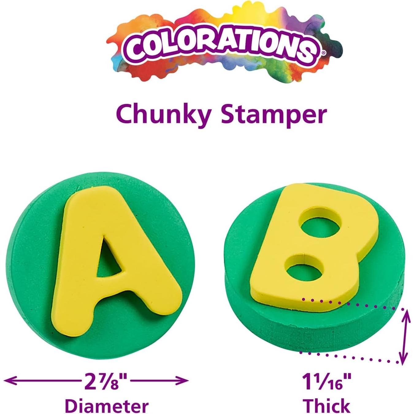 Set de 26 Sellos de Alfabeto en Mayúsculas Coloraciones