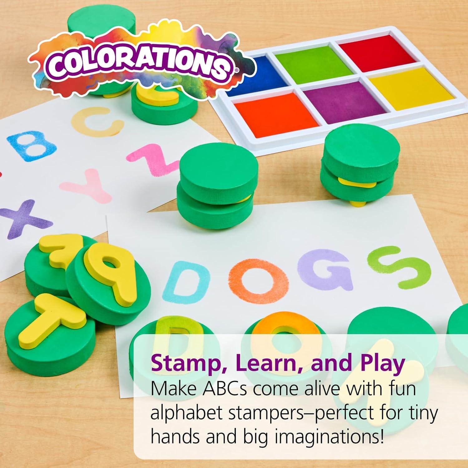 Set de 26 Sellos de Alfabeto en Mayúsculas Coloraciones