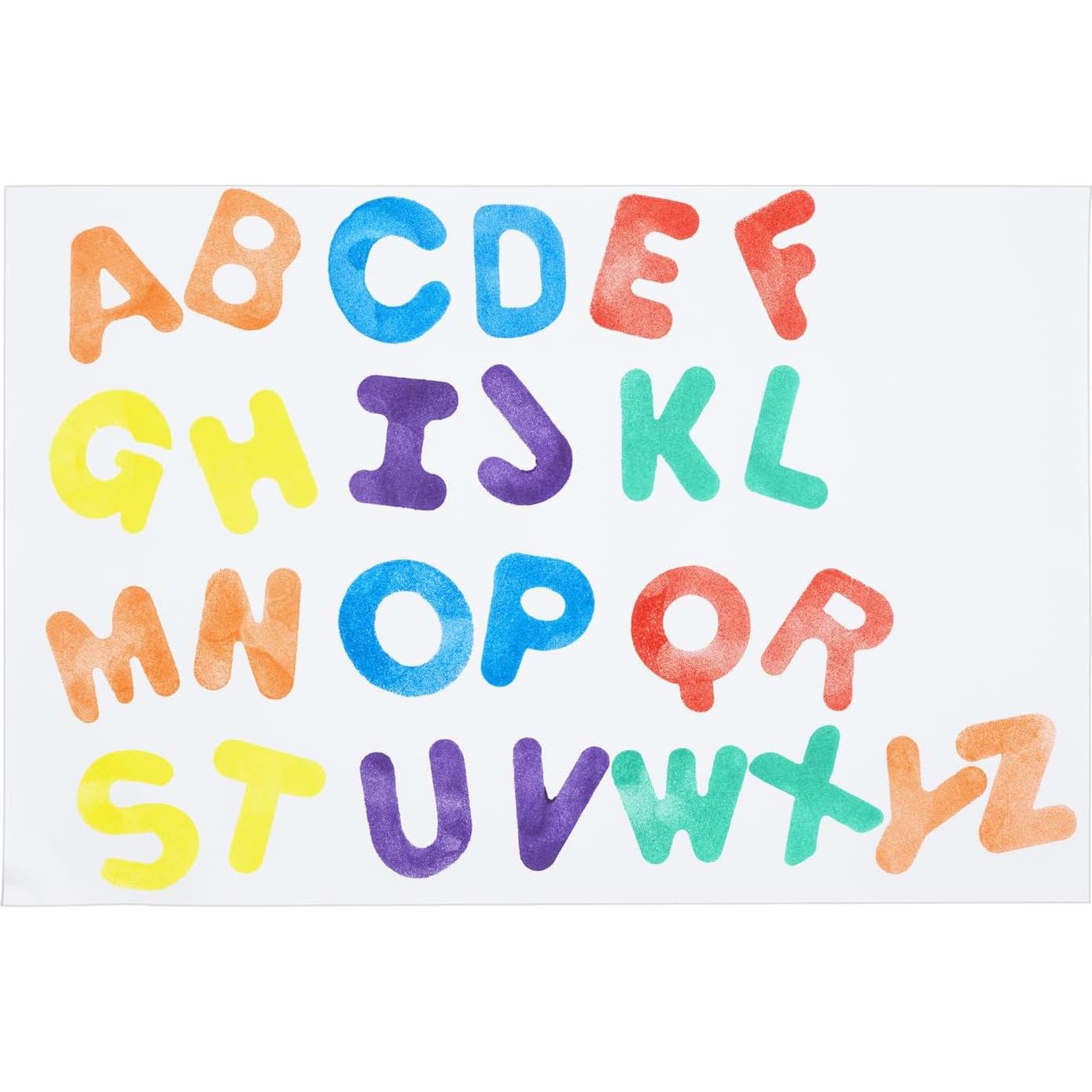 Set de 26 Sellos de Alfabeto en Mayúsculas Coloraciones