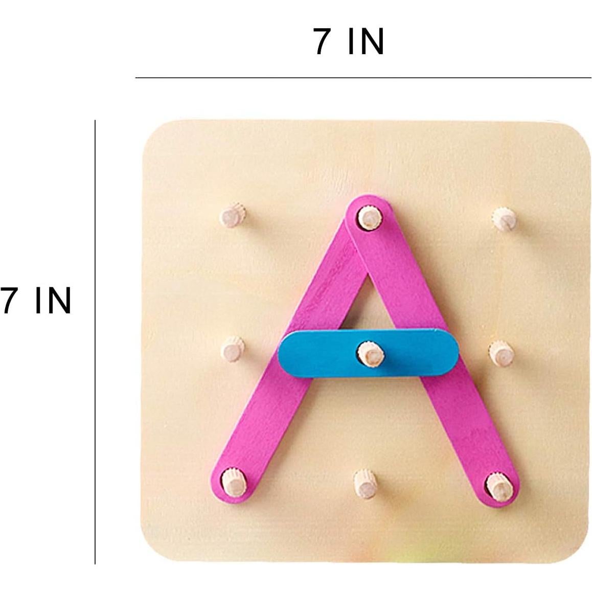 Juego de Construcción de Letras y Números Kizh - 26 Piezas de Madera