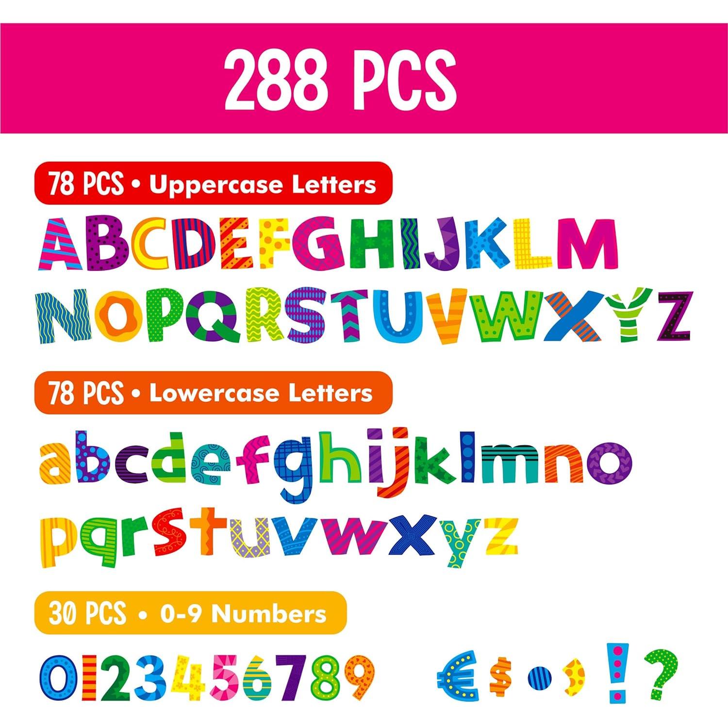 Conjunto de Letras y Números SpriteGru 288 Piezas Colorido