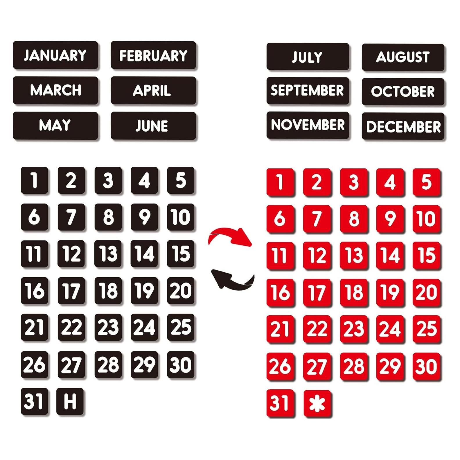 Números y Meses Magnéticos Doble Cara Magrooyar 1.4 cm