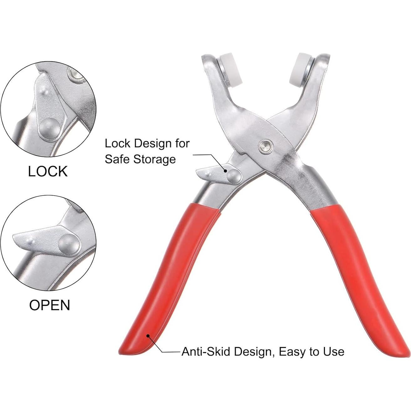 Alicates de Perforación uxcell 150mm para Botones de Metal