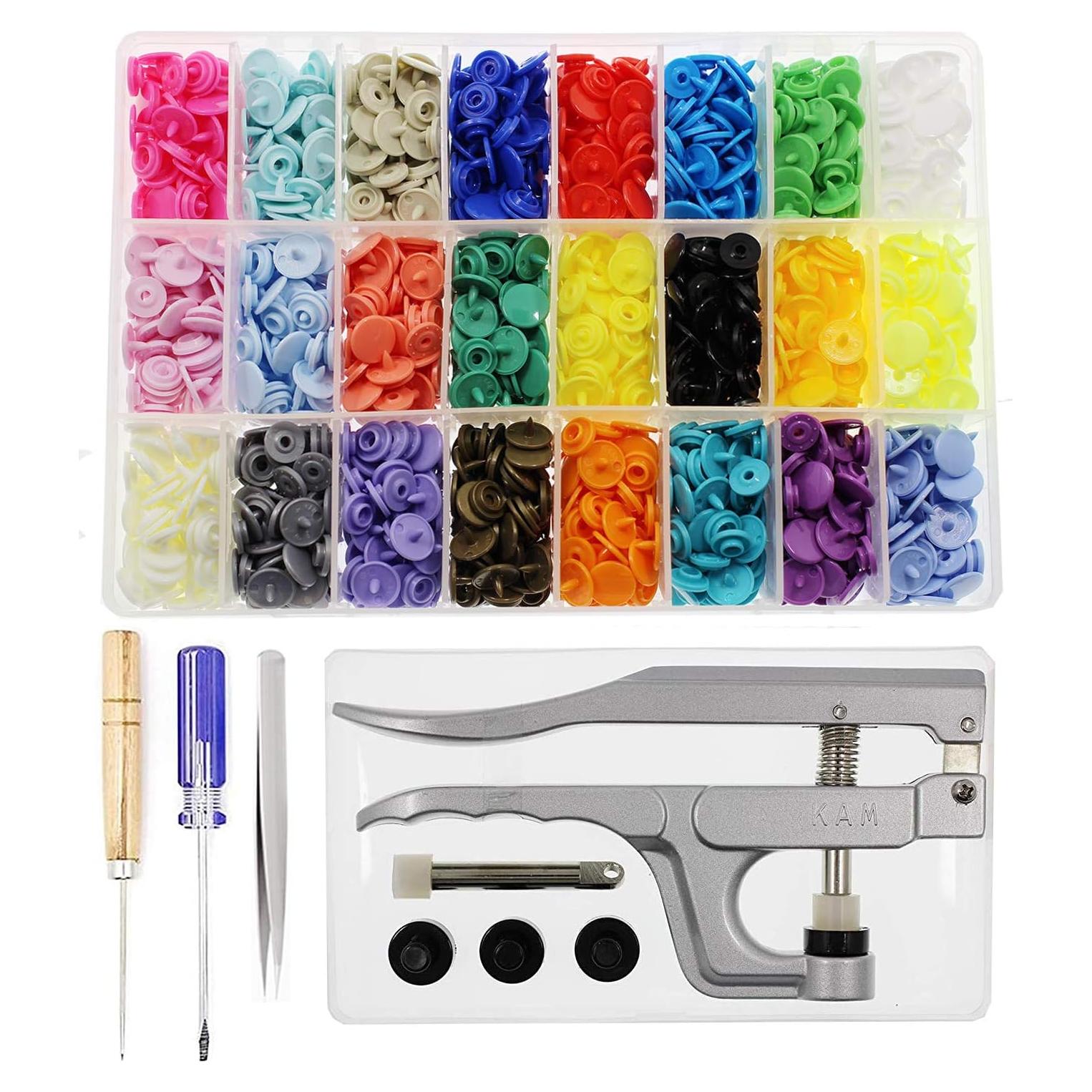 Kit de Broches KAM 504 Piezas BetterJonny para Manualidades