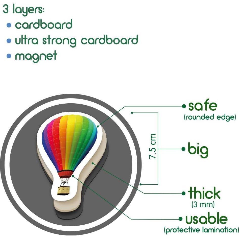 Imanes de Nevera Educativos Magdum - Set 110 Piezas Colorido
