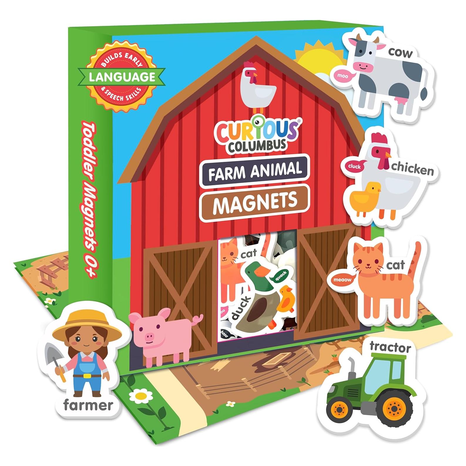 Imanes de Refrigerador Curious Columbus Animales de Granja 25 Piezas