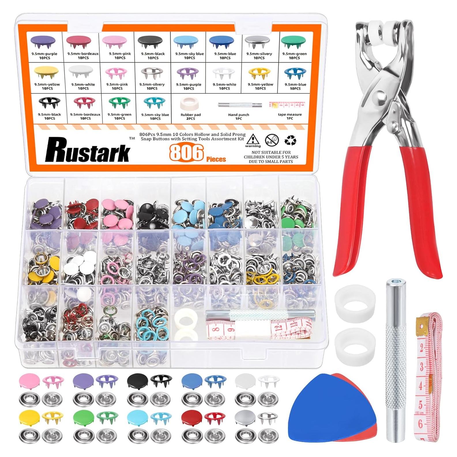 Kit de Botones a Presión Rustark 808 Piezas Multicolor