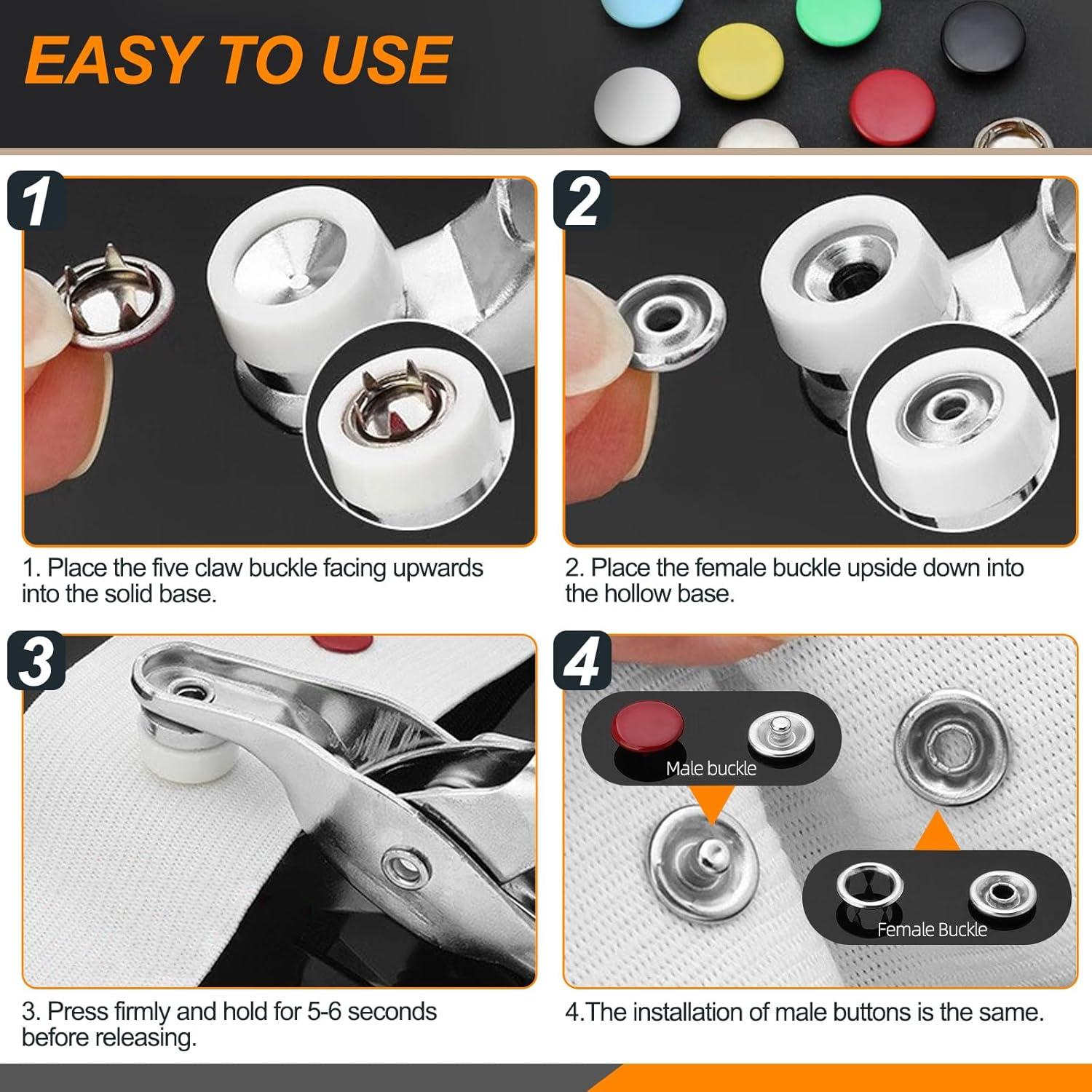 Kit de Botones a Presión Rustark 808 Piezas Multicolor