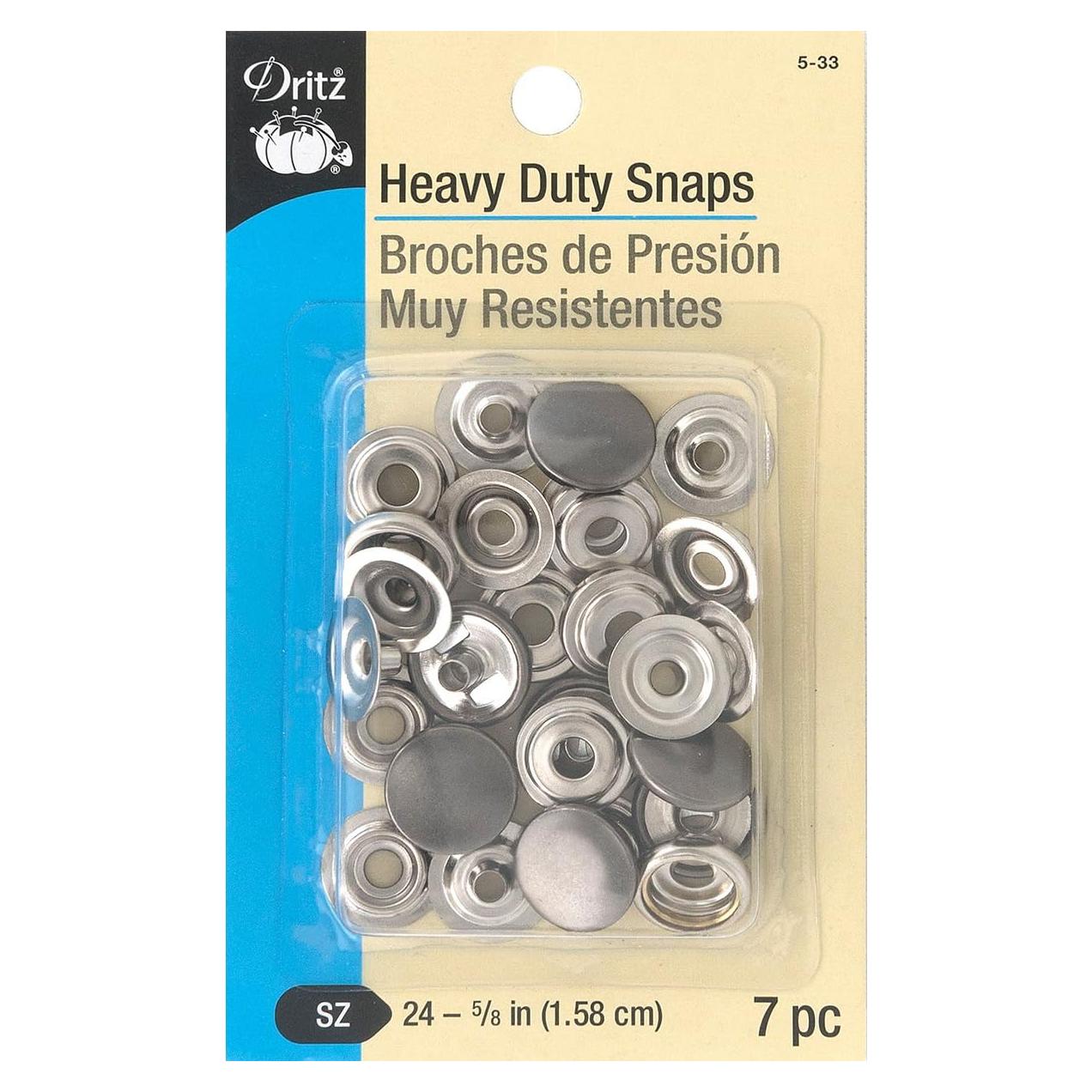 Broches de Alta Resistencia Dritz Gunmetal 1.59 cm - 7 Conjuntos