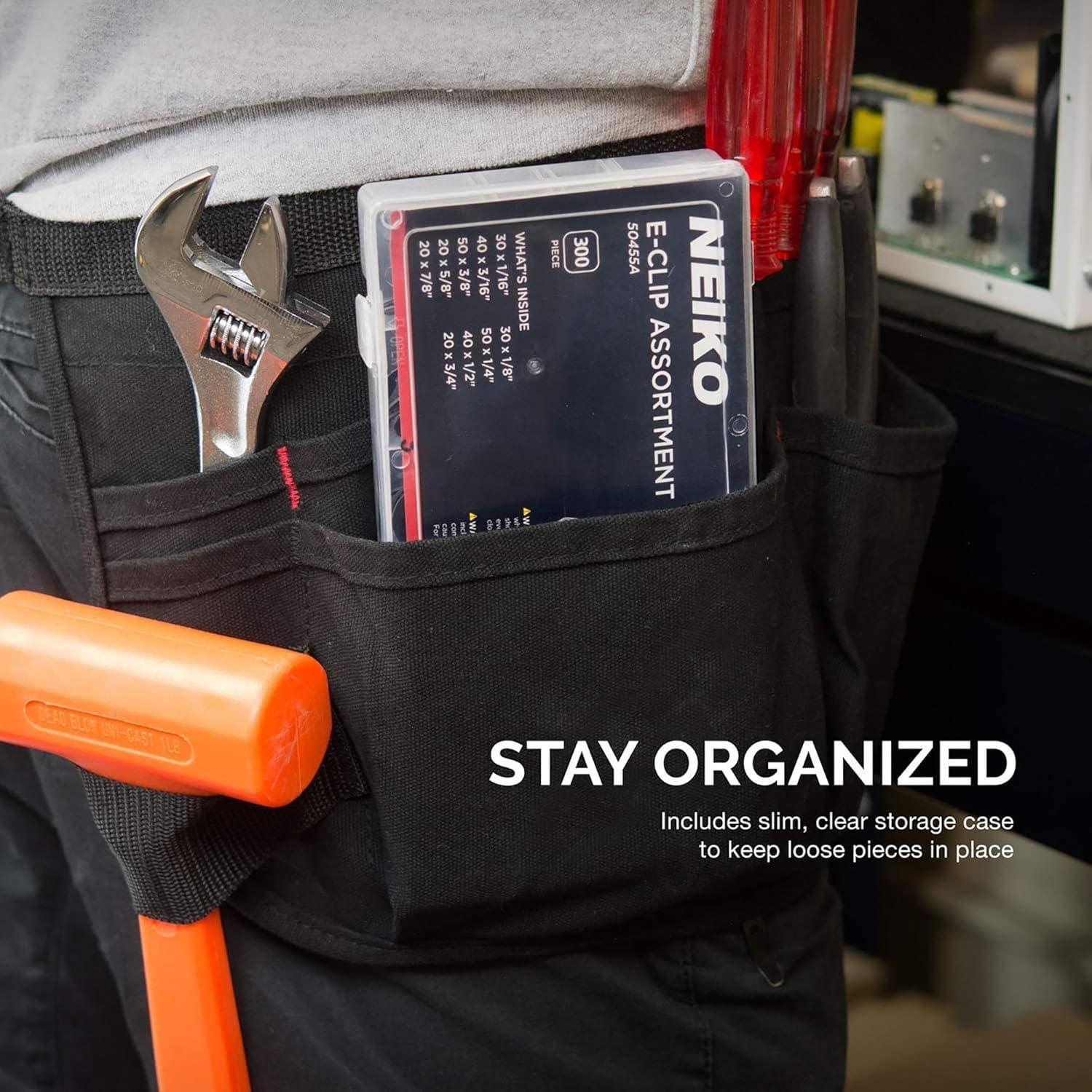 Juego de Clips de Retención NEIKO 50455A - 300 Piezas E-Clip