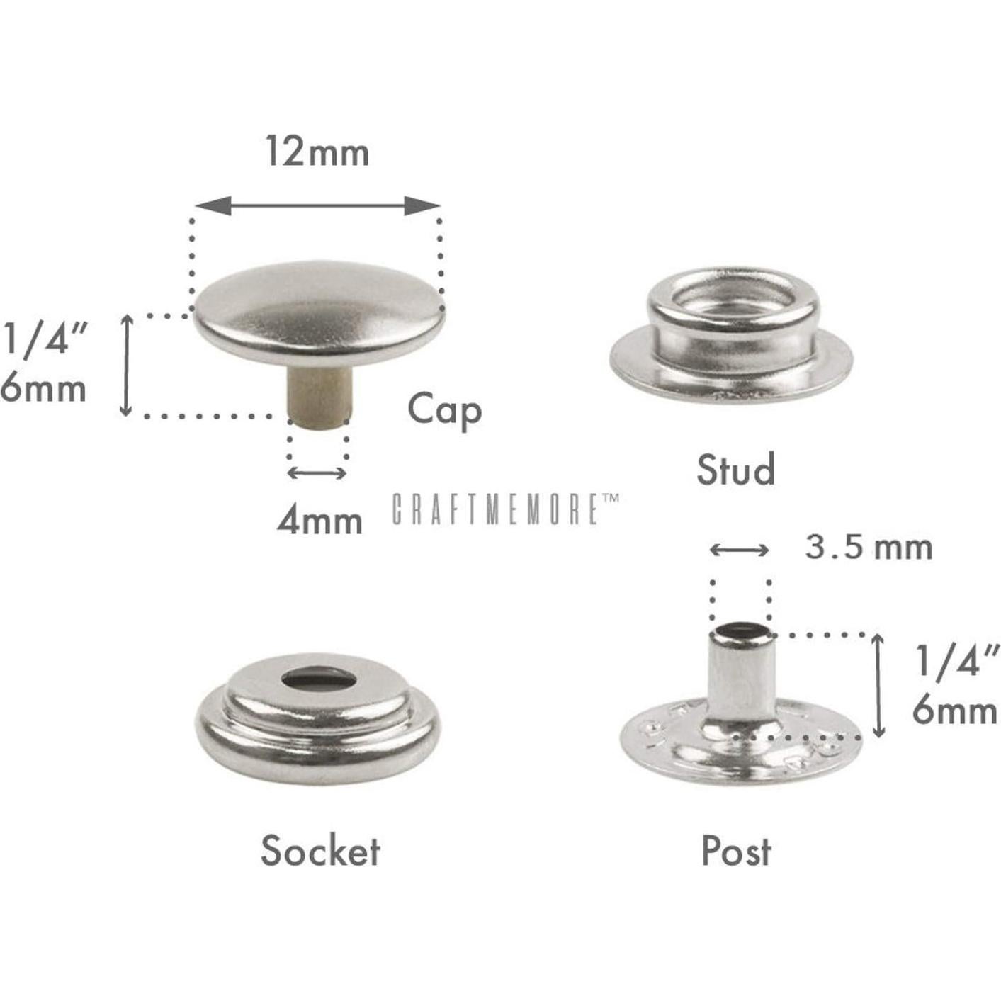 Kit de Herramientas CRAFTMEMORE para Botones a Presión 12mm