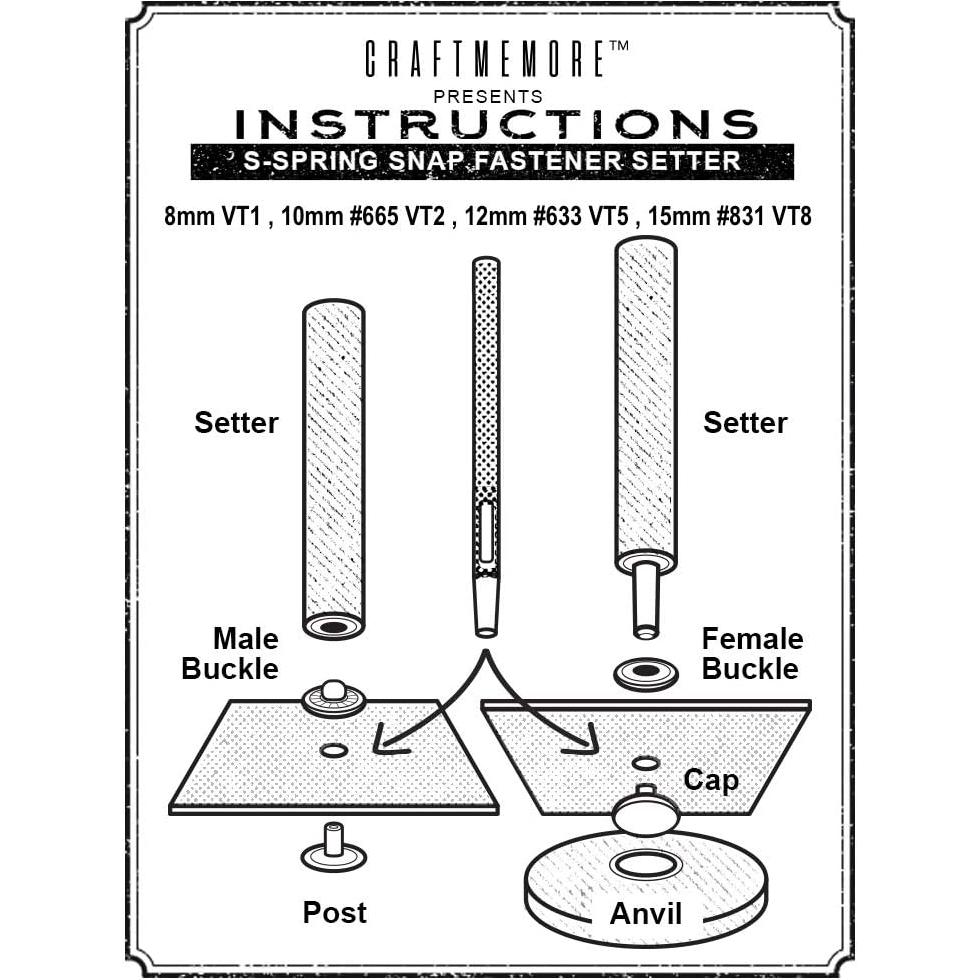 Kit de Herramientas CRAFTMEMORE para Botones Snap Setter 8mm