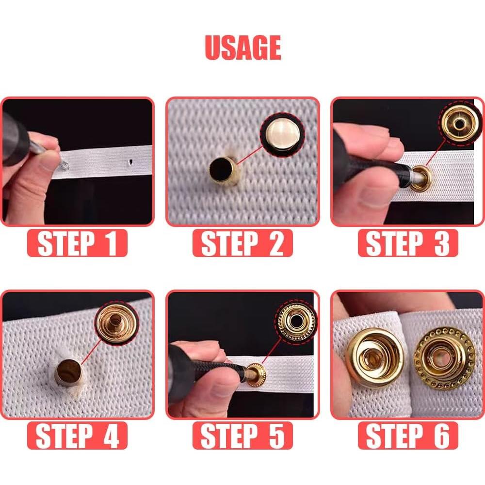 Kit de 240 Broches de Presión Acero Inoxidable 15mm Fancypost