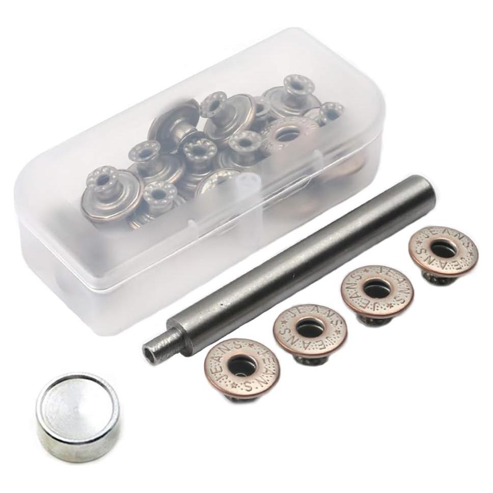 20 Botones de Jeans de Metal FANDOL 17mm Kit de Reemplazo