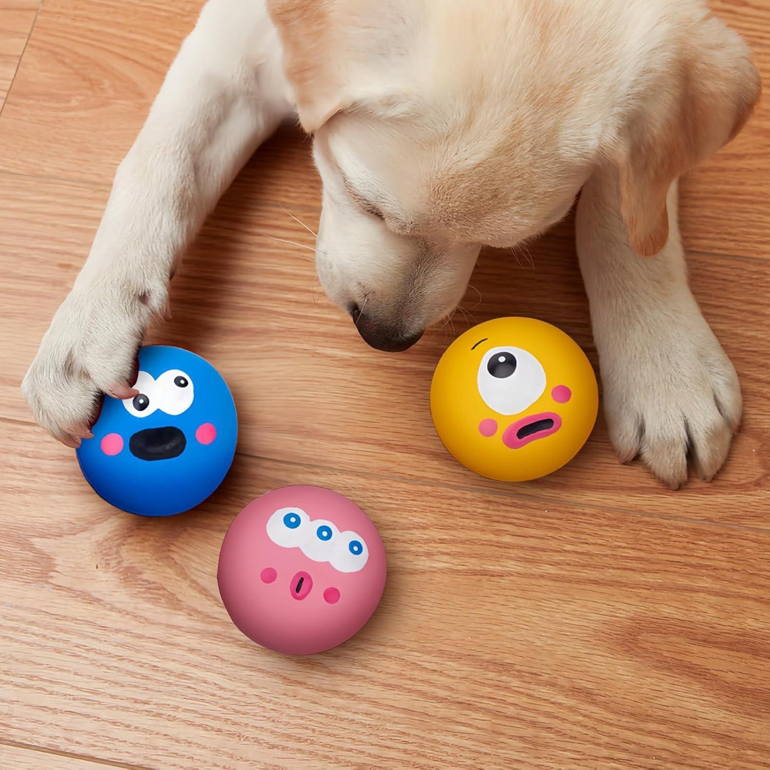 Juguetes de Goma Natural para Hurones BESNEW - 3 Bolas 6 cm