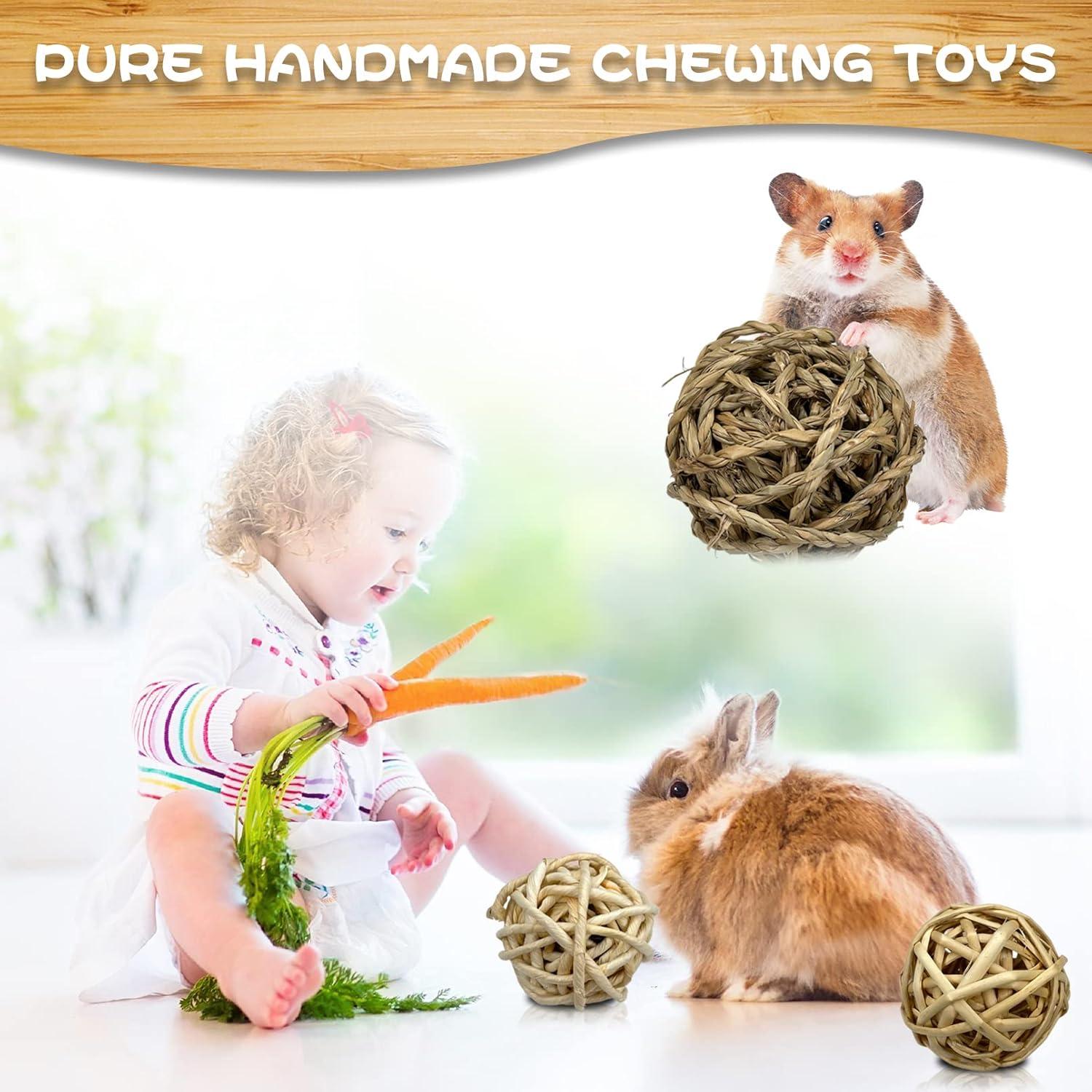 Juguete de Masticar para Conejos Tfwadmx 6 Piezas Natural